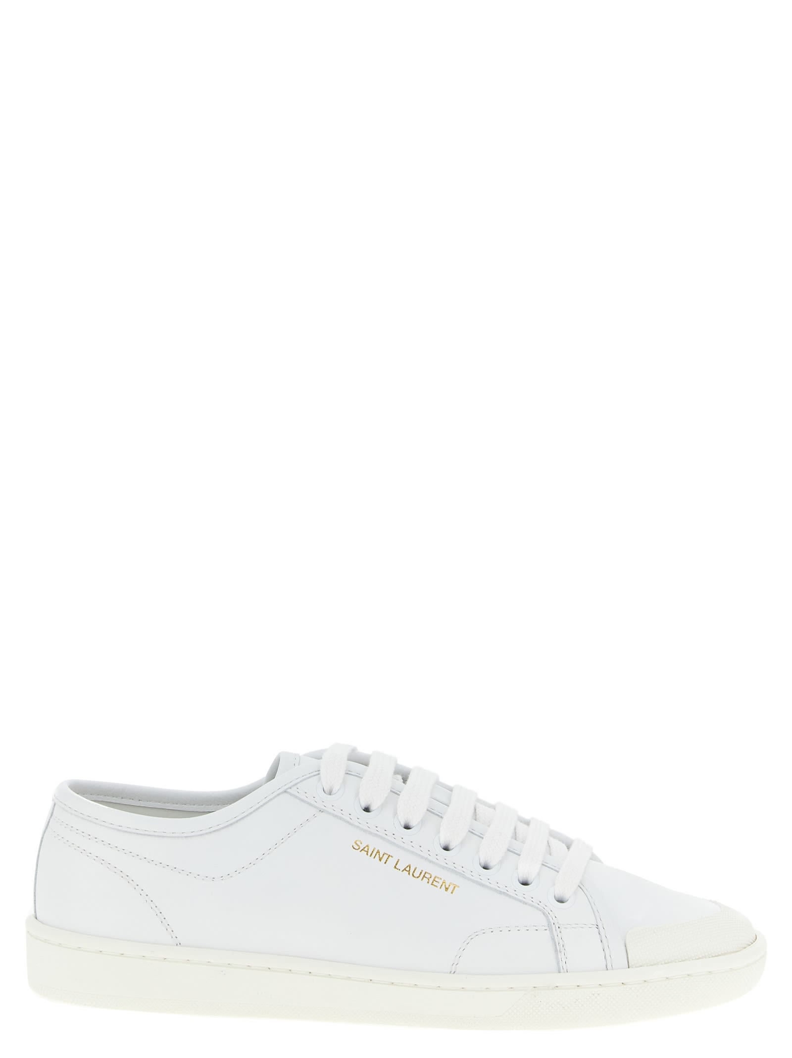 Saint Laurent Andy Low-top Leather Sneakers In White