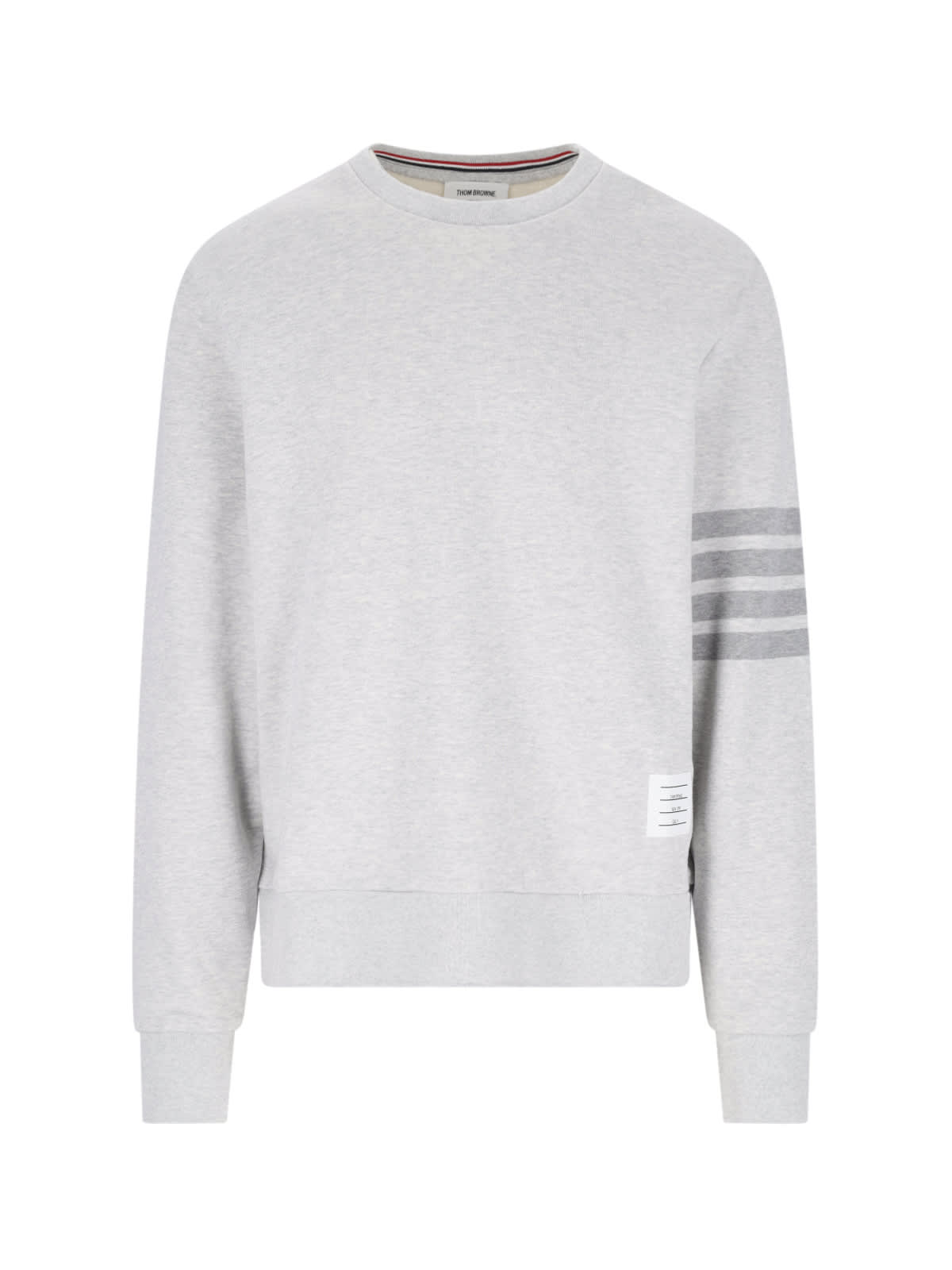 Shop Thom Browne 4-bar Crewneck Sweatshirt In Gray