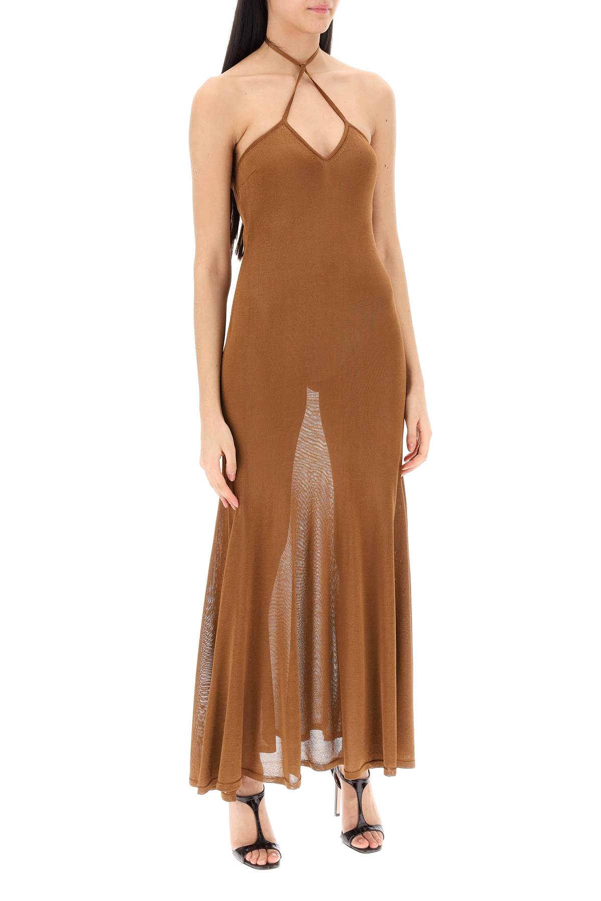 Shop Tom Ford Off-shoulder Long Dress In Bronze