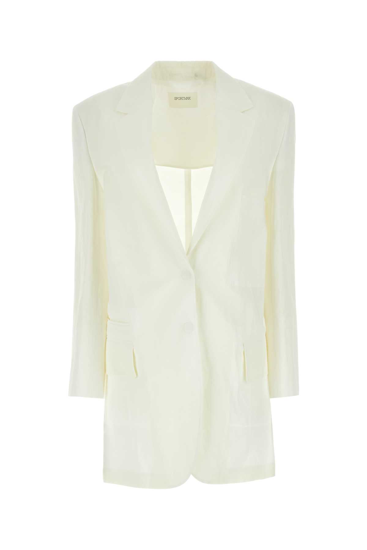 White Cotton Blend Edmea Blazer