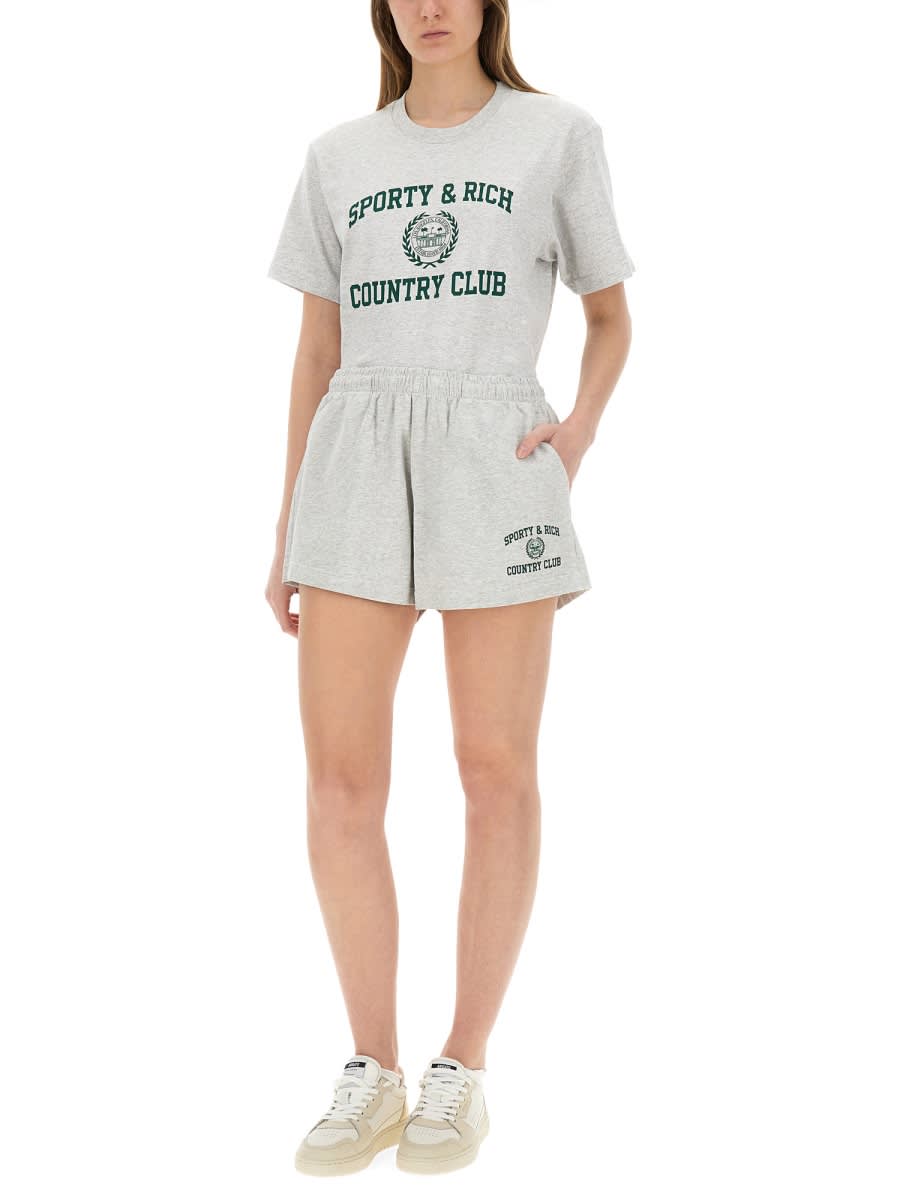 Shop Sporty & Rich Varsity T-shirt In Grey