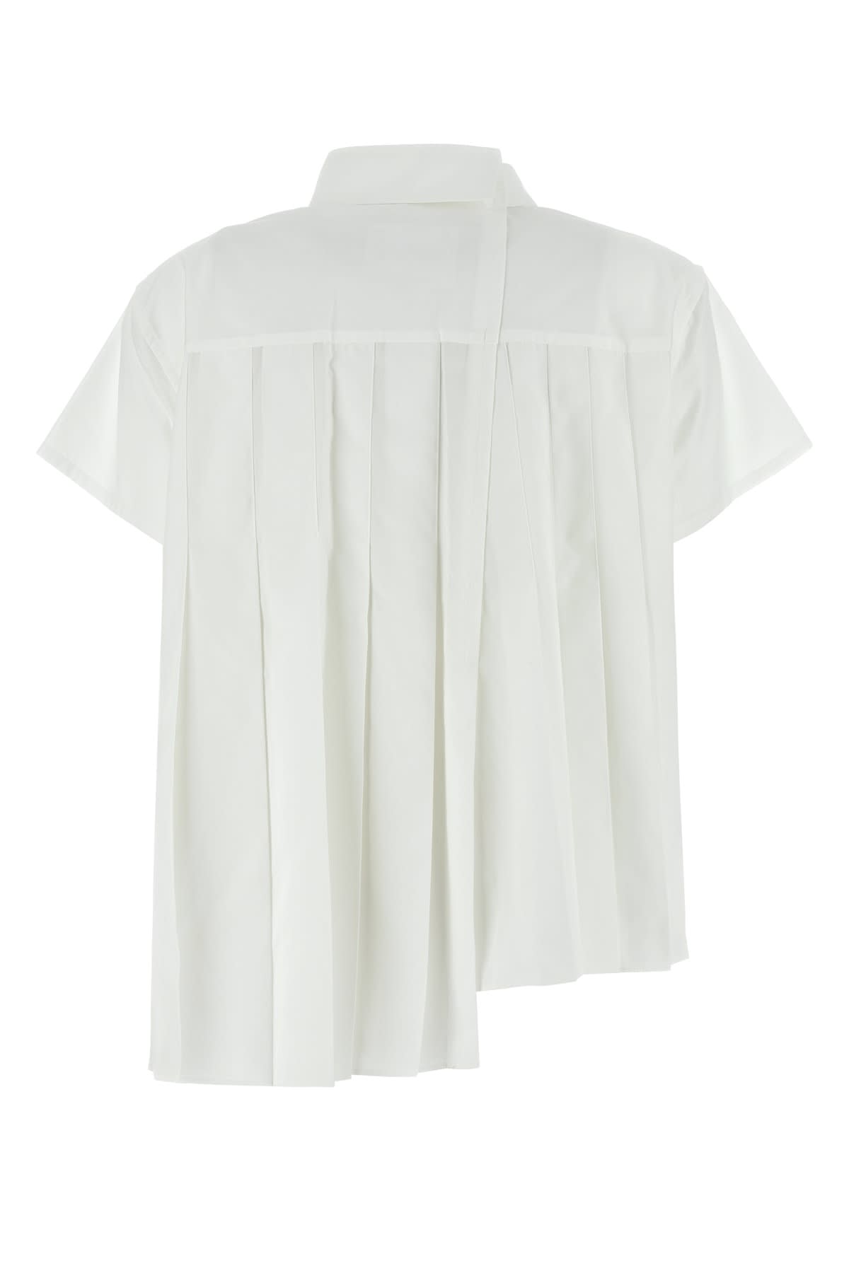 Shop Sacai Cotton Poplin Shirt In Offwhite