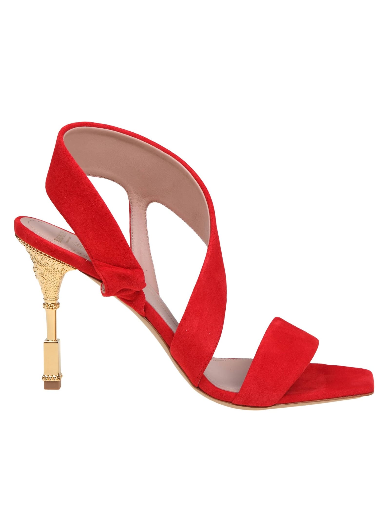 Red Suede Coin Sandal