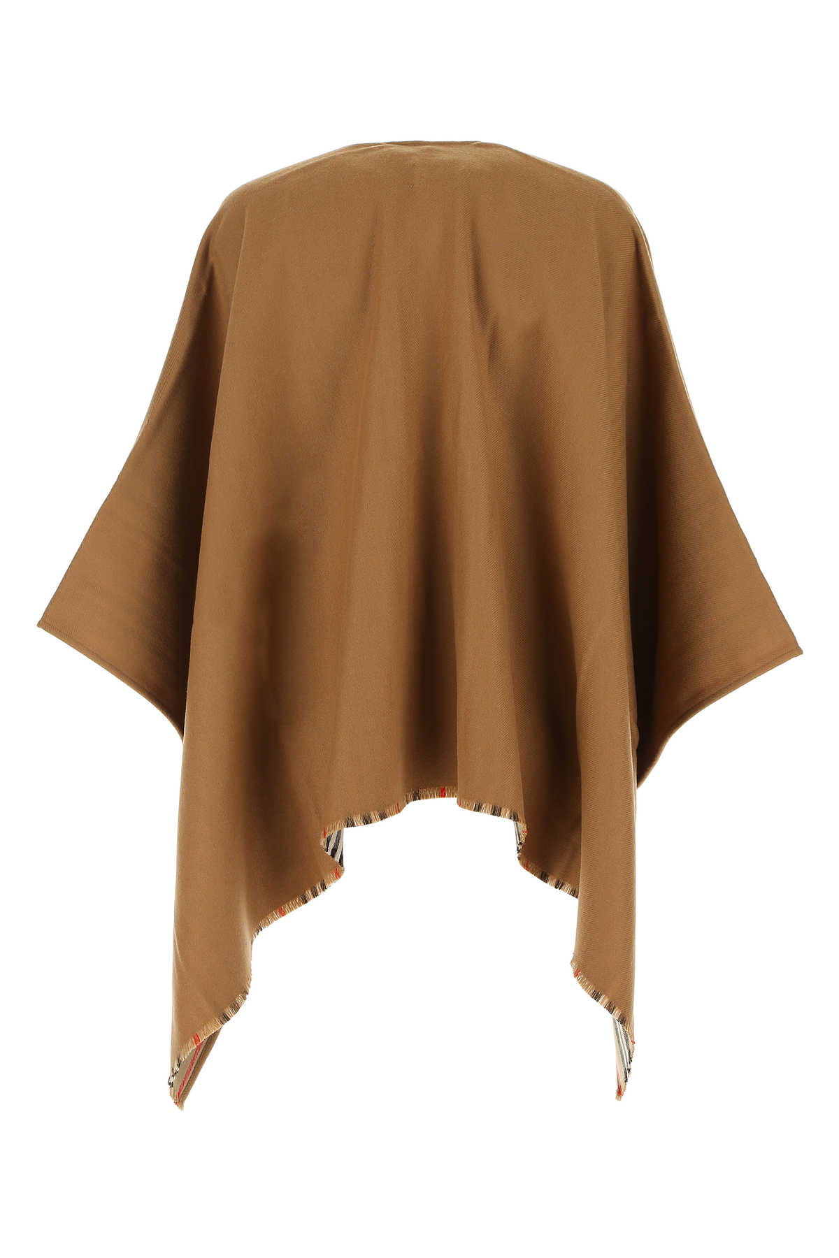 Shop Burberry Camel Wool Cape In A7139