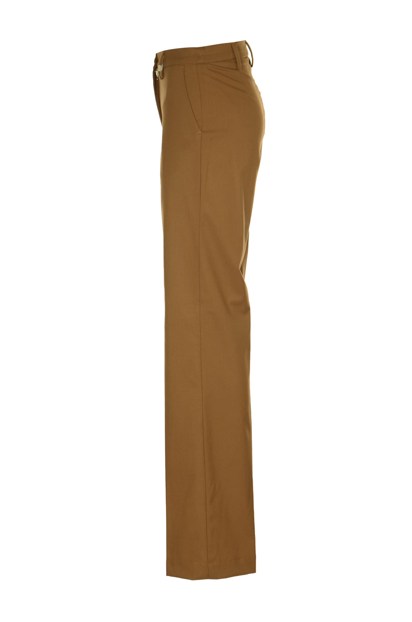 Shop Myths Straight Buttoned Trousers In Brown