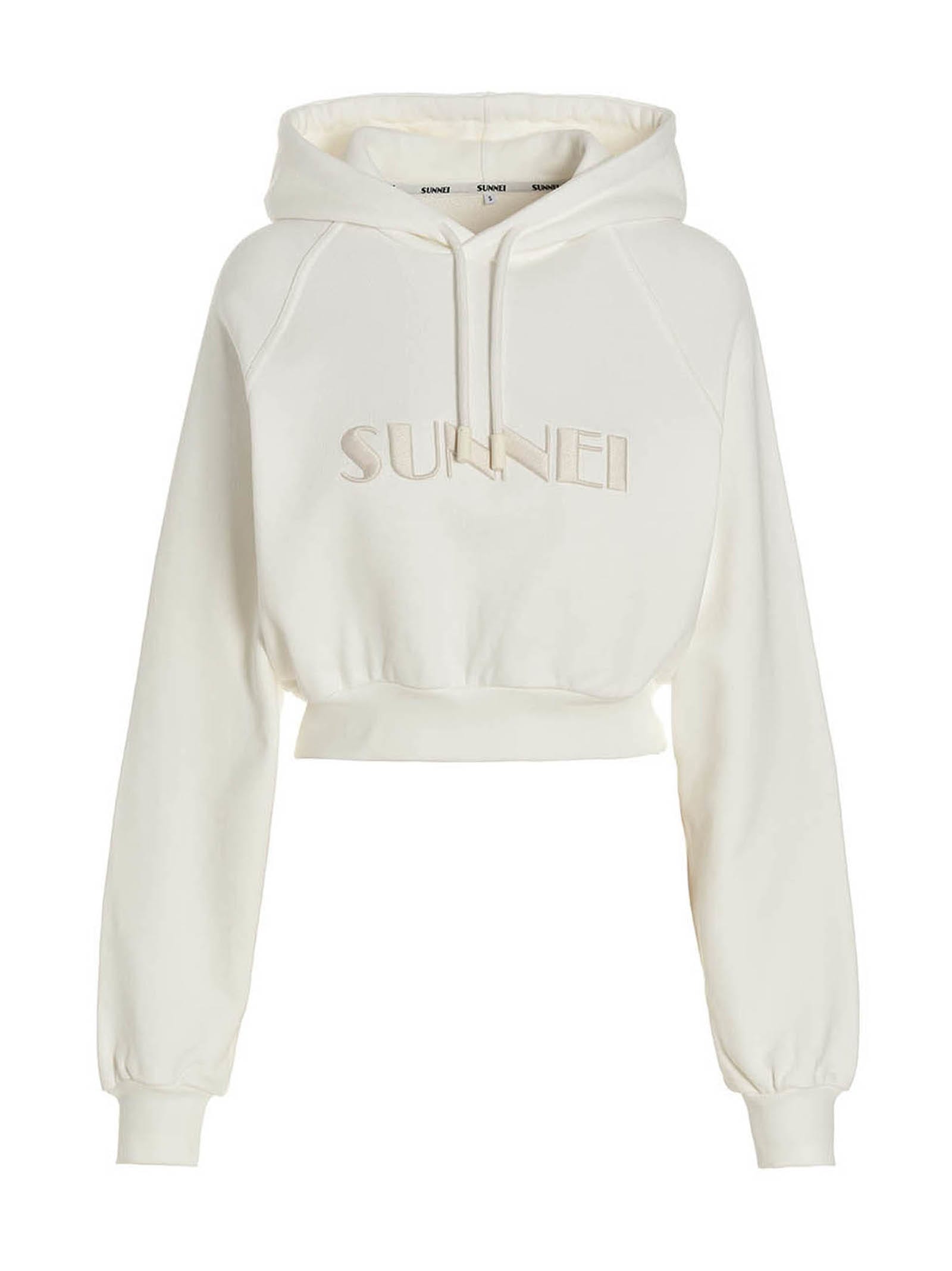 Shop Sunnei Logo Hoodie In White