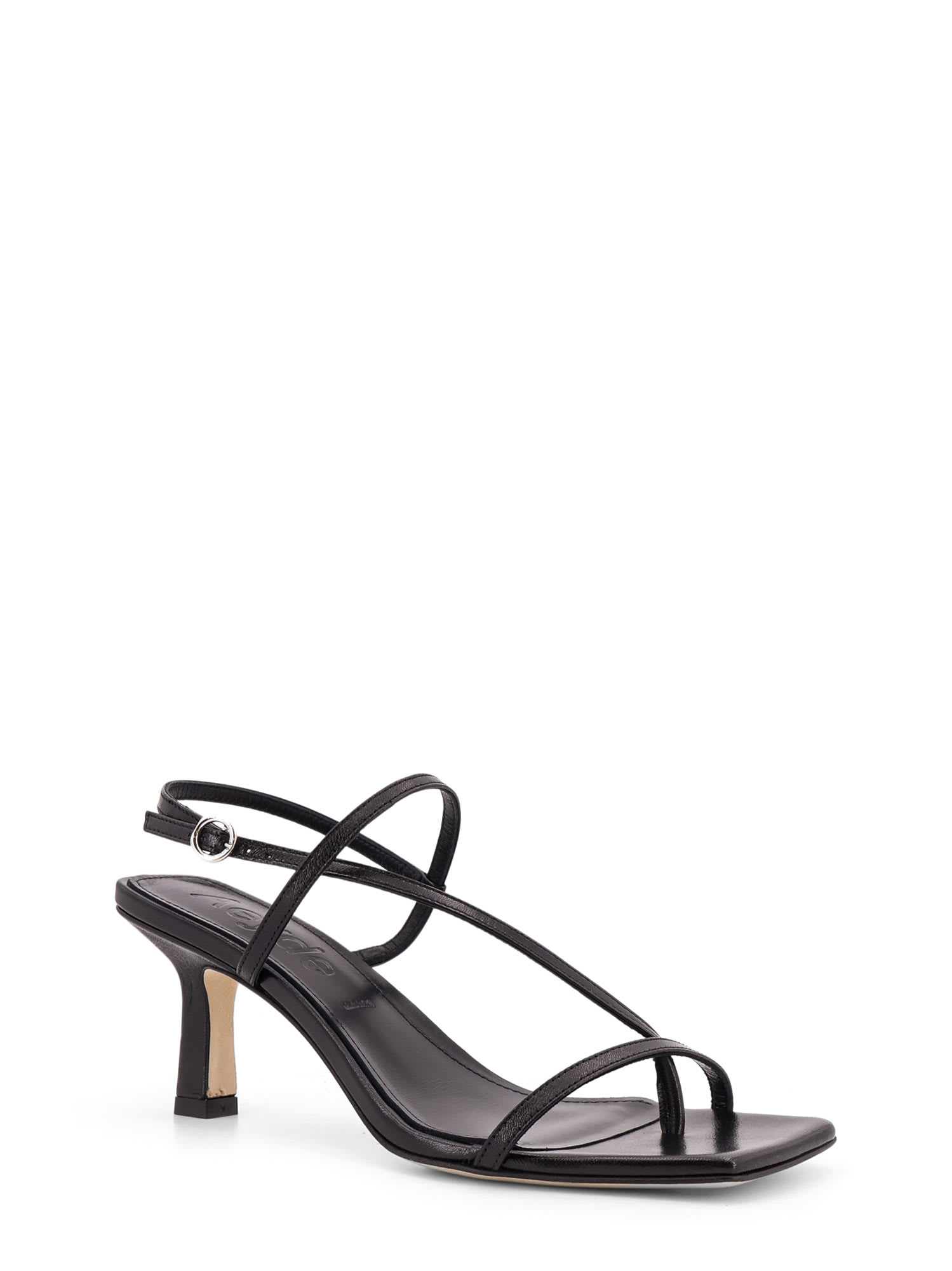 Shop Aeyde Elise Leather Thong Sandals In Black