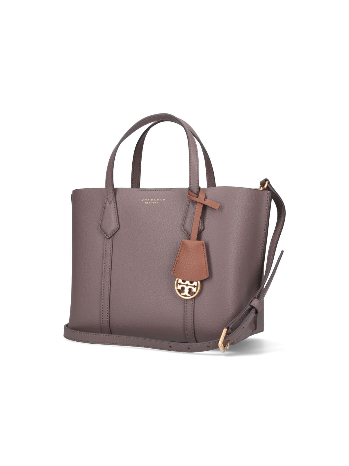 Shop Tory Burch Small Tote Bag Perry In Taupe