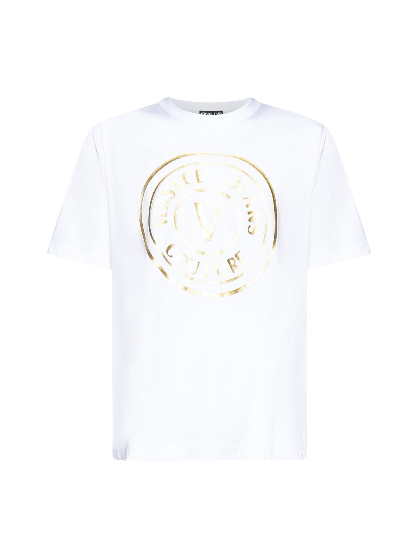 Versace Jeans Couture Logo-print Cotton T-shirt In White