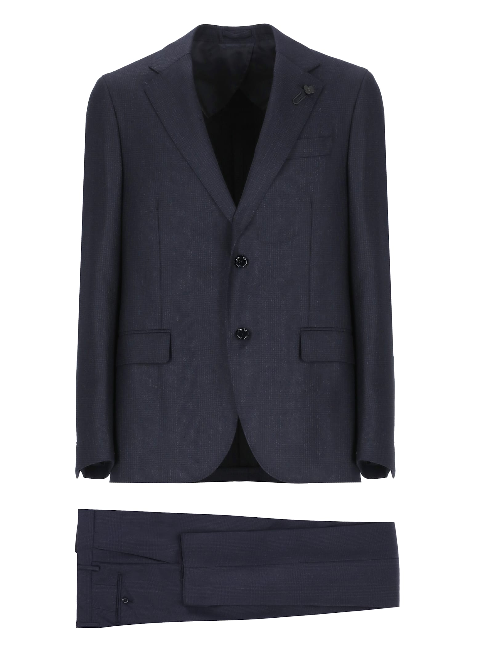 Shop Lardini Wool Suit In Blue