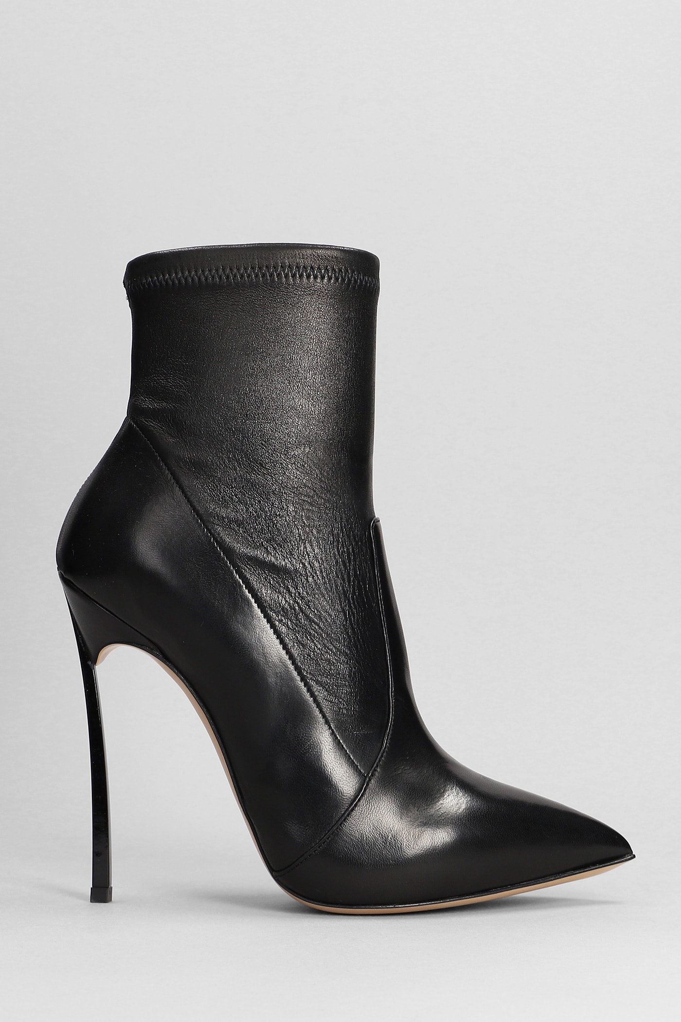 Casadei Blade High Heels Ankle Boots In Black Leather Smart Closet