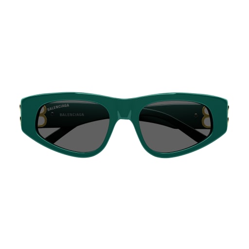 Shop Balenciaga Bb0095s Sunglasses In Green Gold Grey