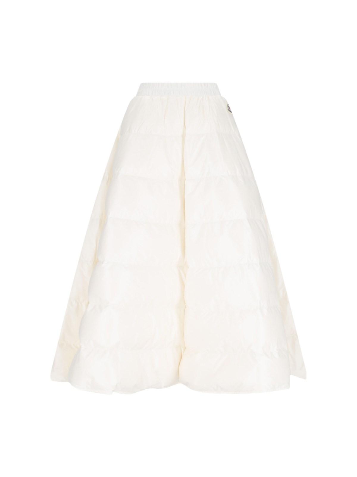 Shop Moncler Flared Midi Skirt In White