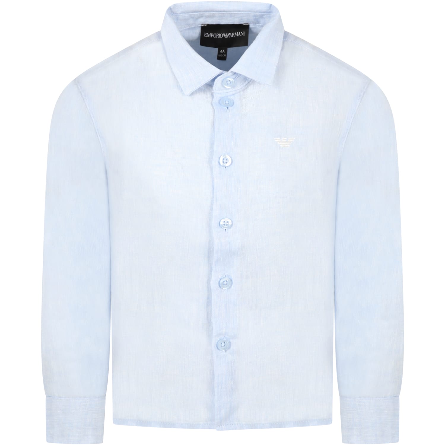 Armani Collezioni Light-blue Shirt For Boy With Eagle