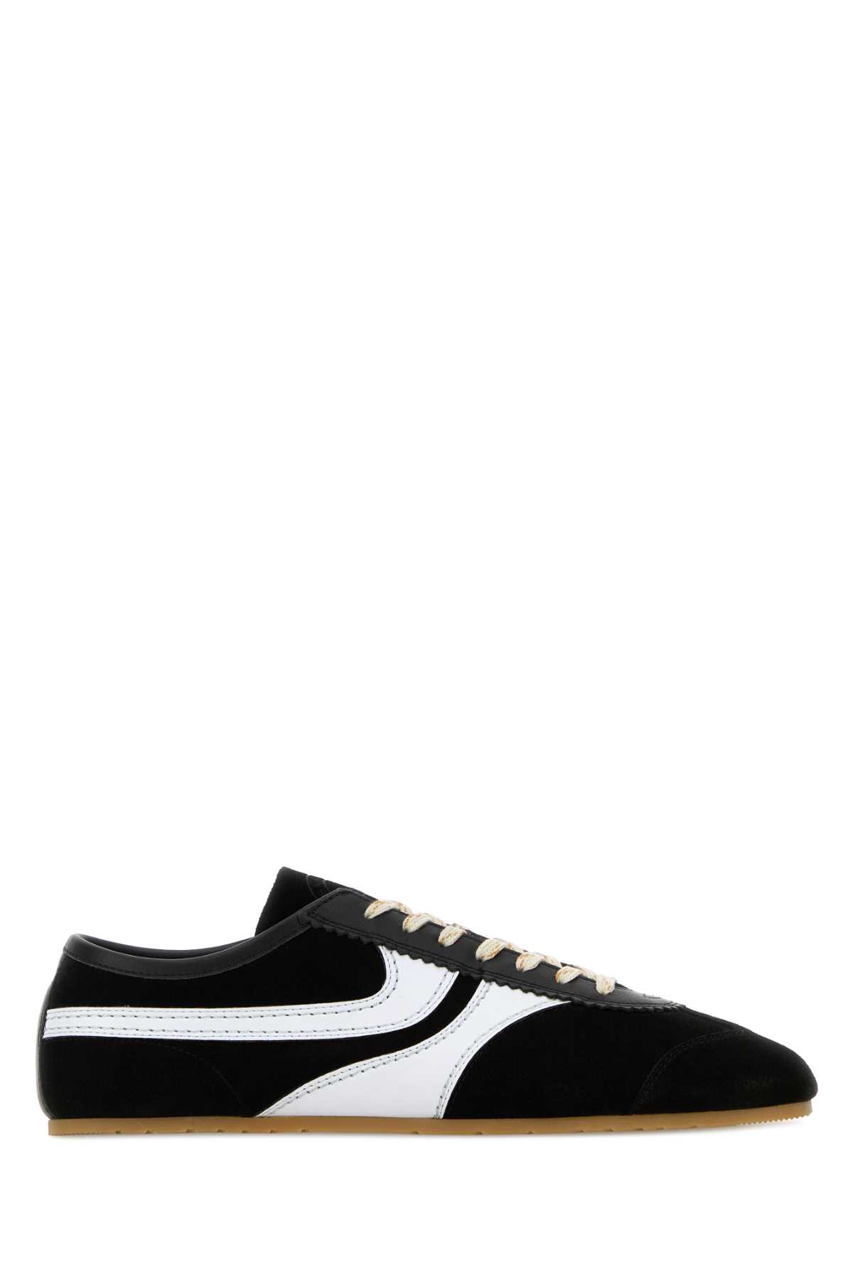 Dries Van Noten Sneakers Contrast Stitching Low Top Rubber Sole In Black