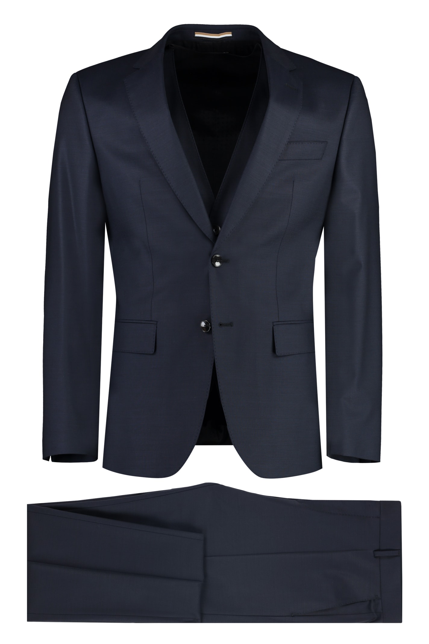 Shop Hugo Boss Three-piece Wool Suit In Blue
