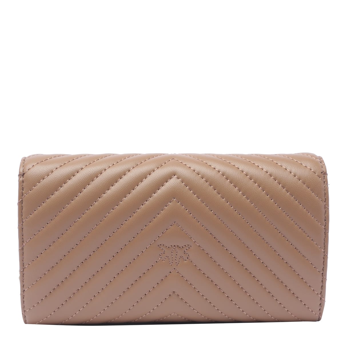 Shop Pinko Love One Wallet Crossbody Bag In Beige