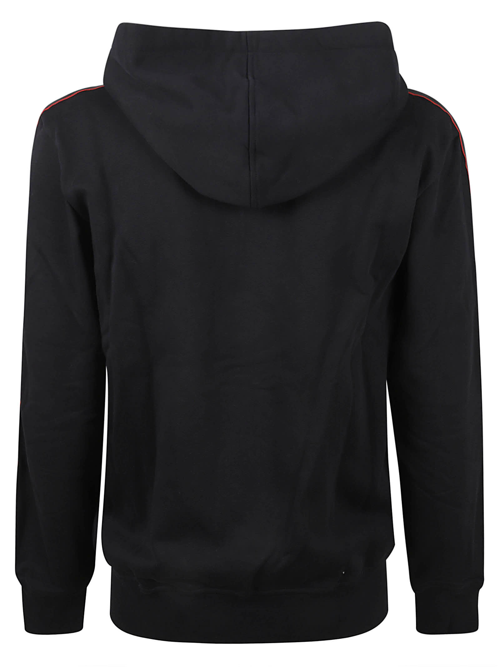Shop Alexander Mcqueen Side Stripe Hooded Zip Jacket In Black/mix
