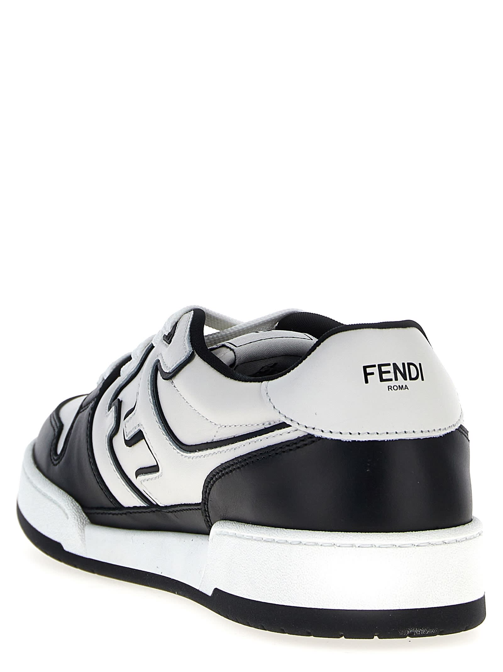 Shop Fendi Match Sneakers In White/black