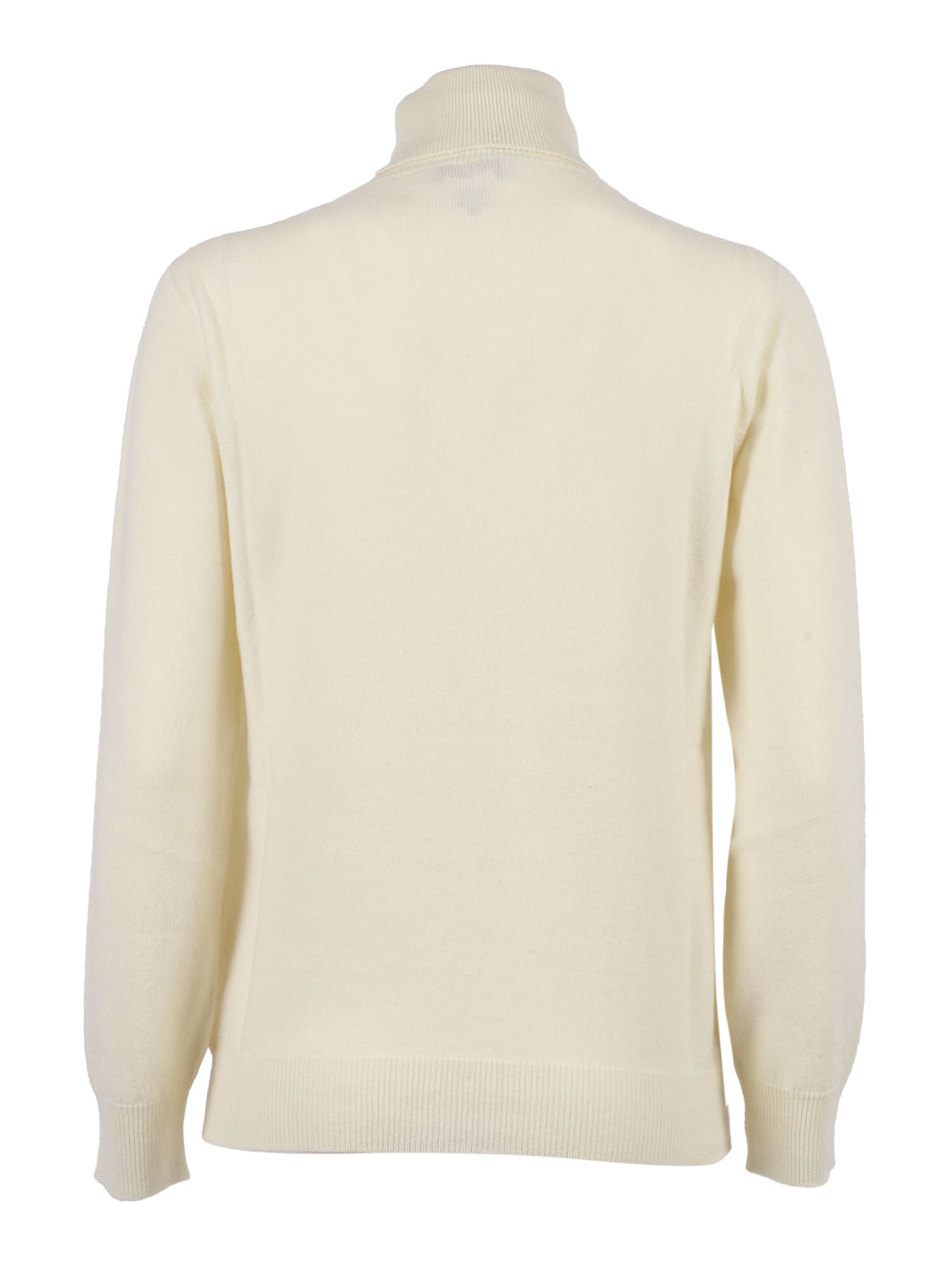 Kangra Cashmere Seamless Regular Fit Turtleneck Sweater In White