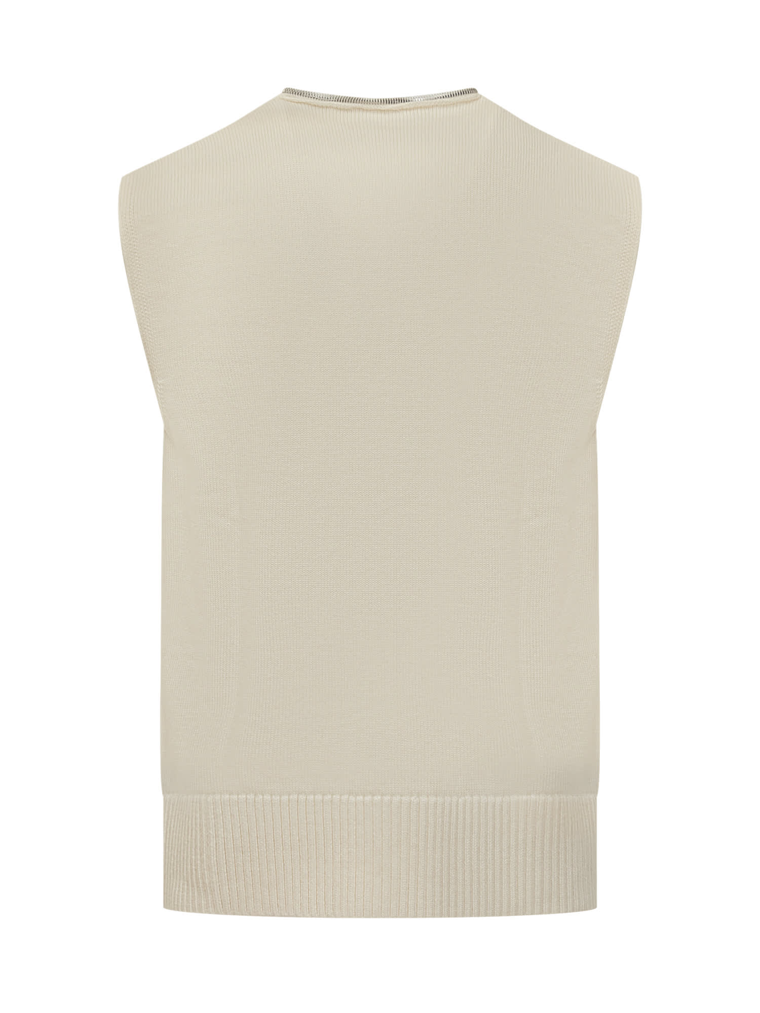 Shop Courrèges Vest With Logo In Natural