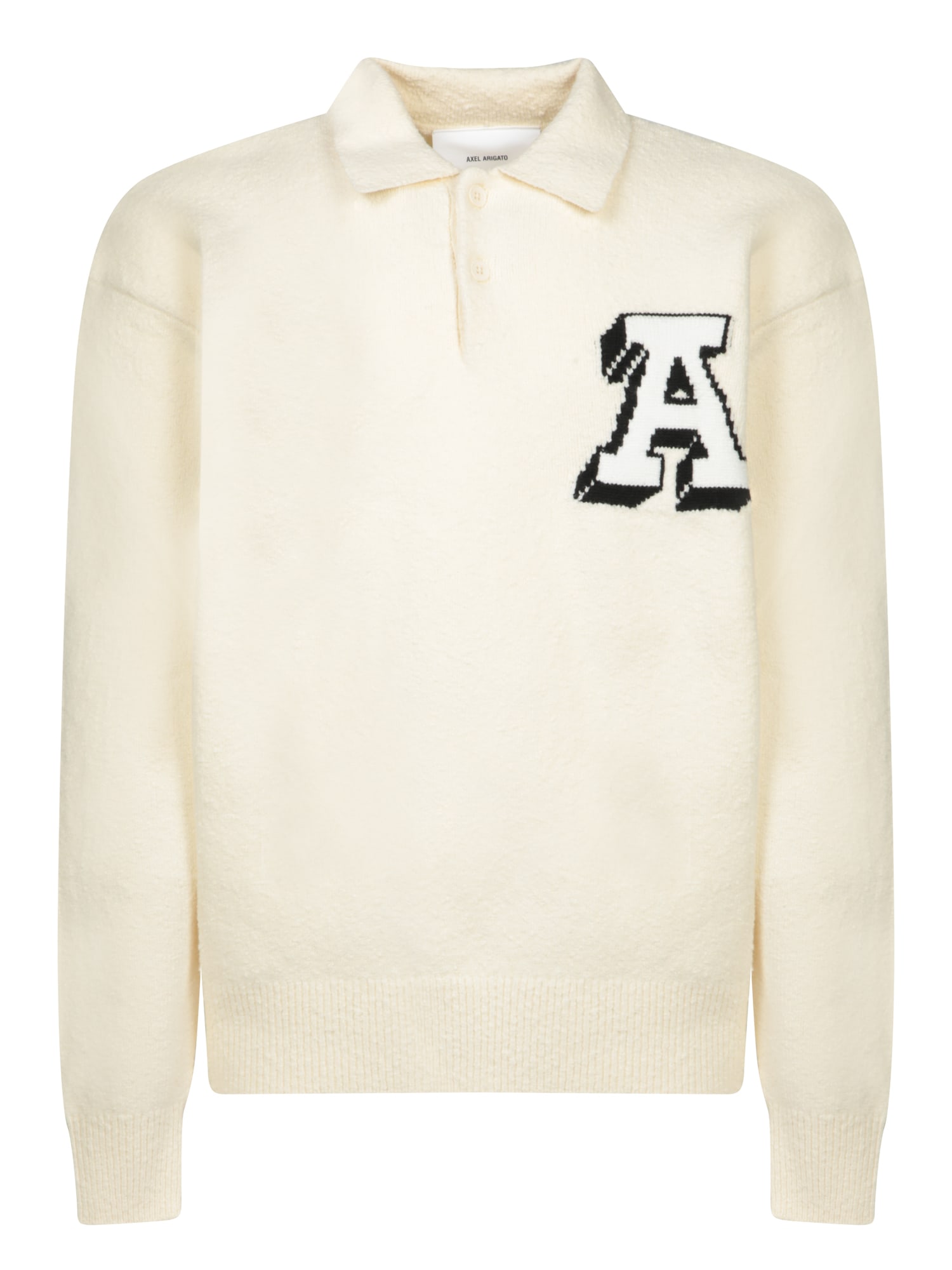 AXEL ARIGATO CREAM WOOL POLO SWEATER 