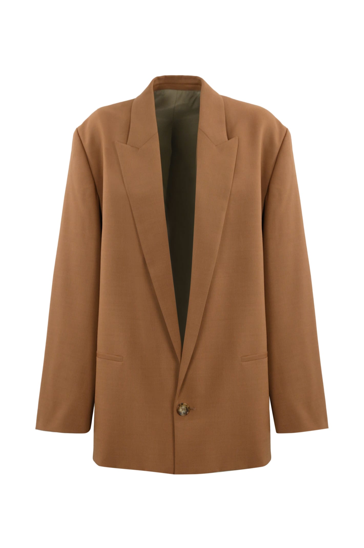 Shop Philosophy Di Lorenzo Serafini Single-breasted Blazer In Wool Blend In Marrone