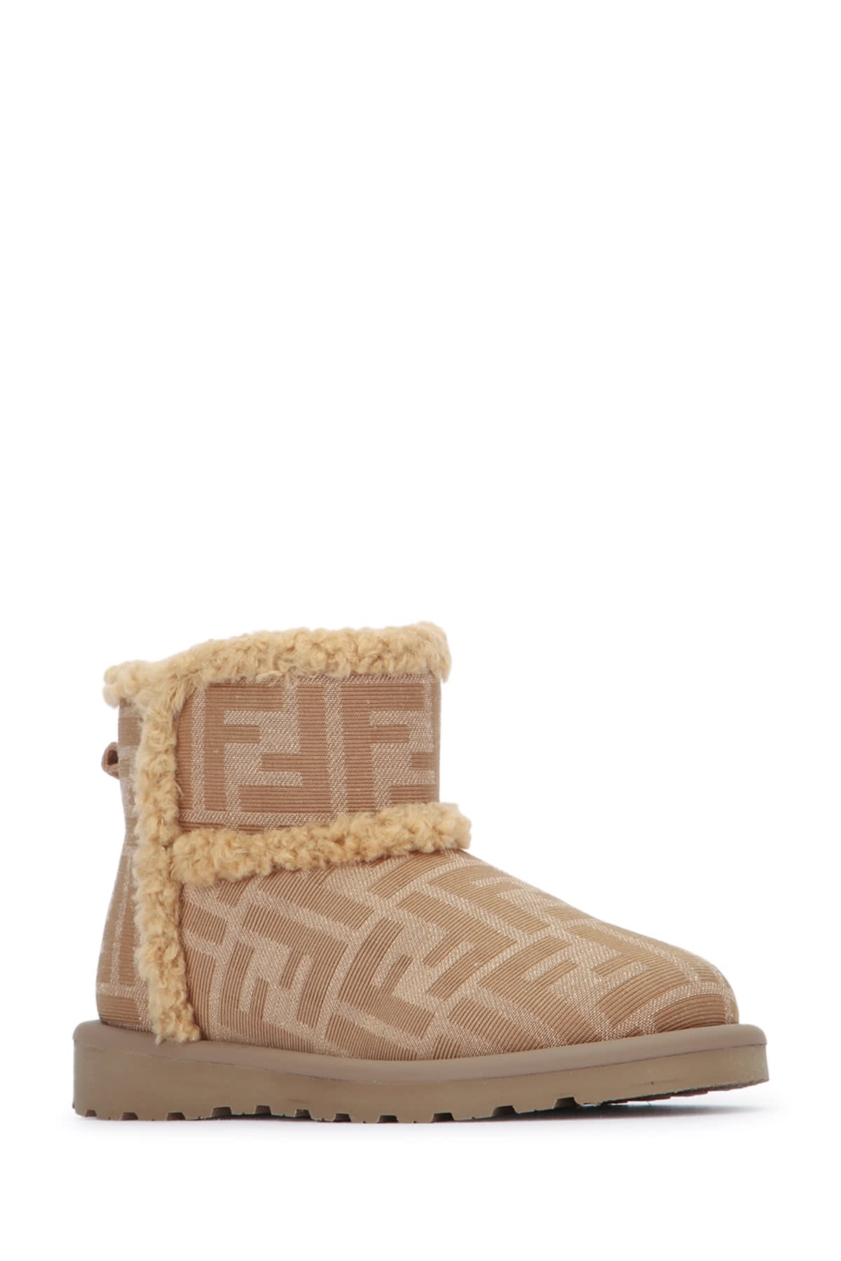 Fendi Bootie Tessuto Jacquard Ff In Brown