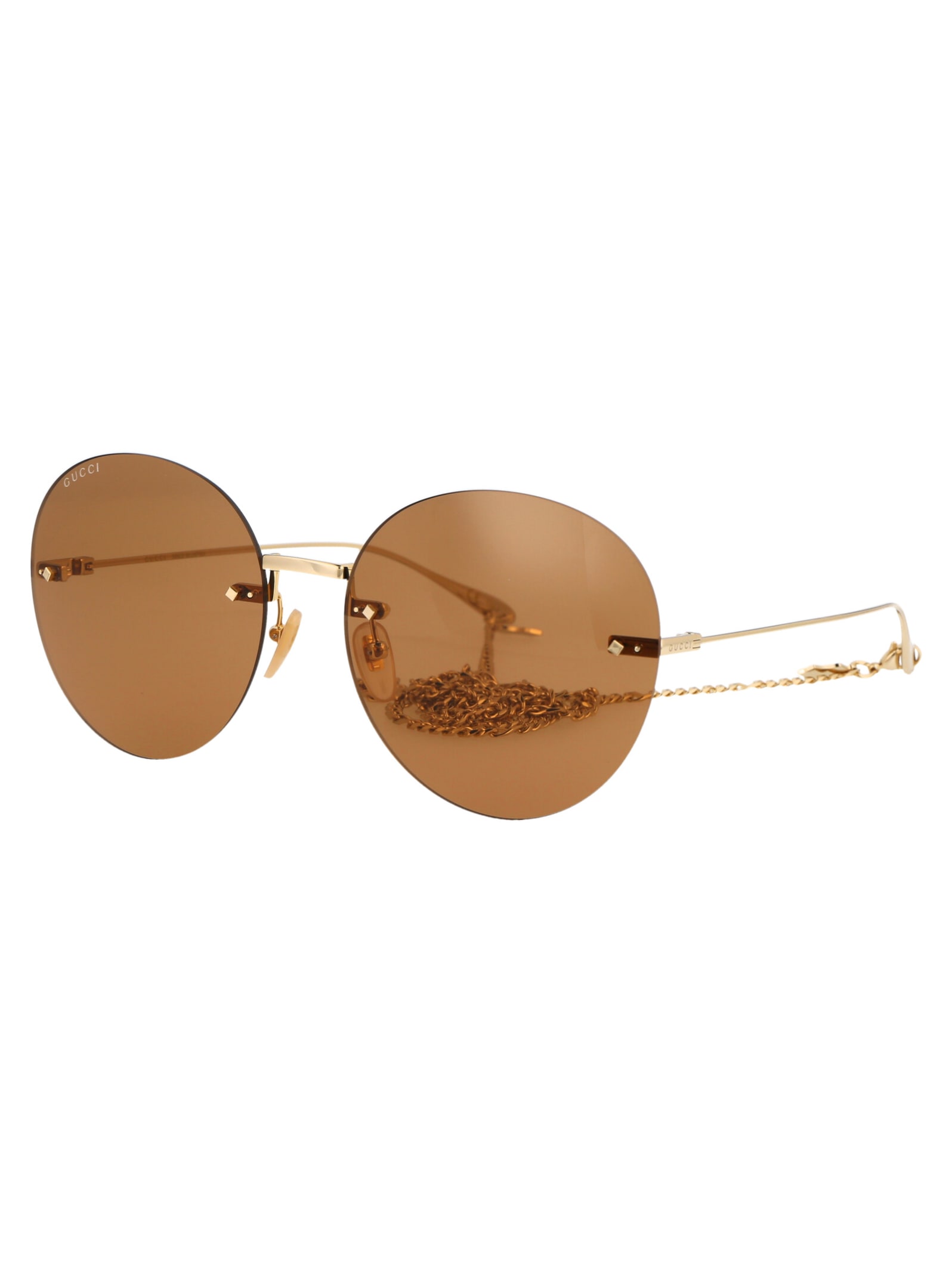 Shop Gucci Gg1149s Sunglasses In 003 Gold Gold Brown