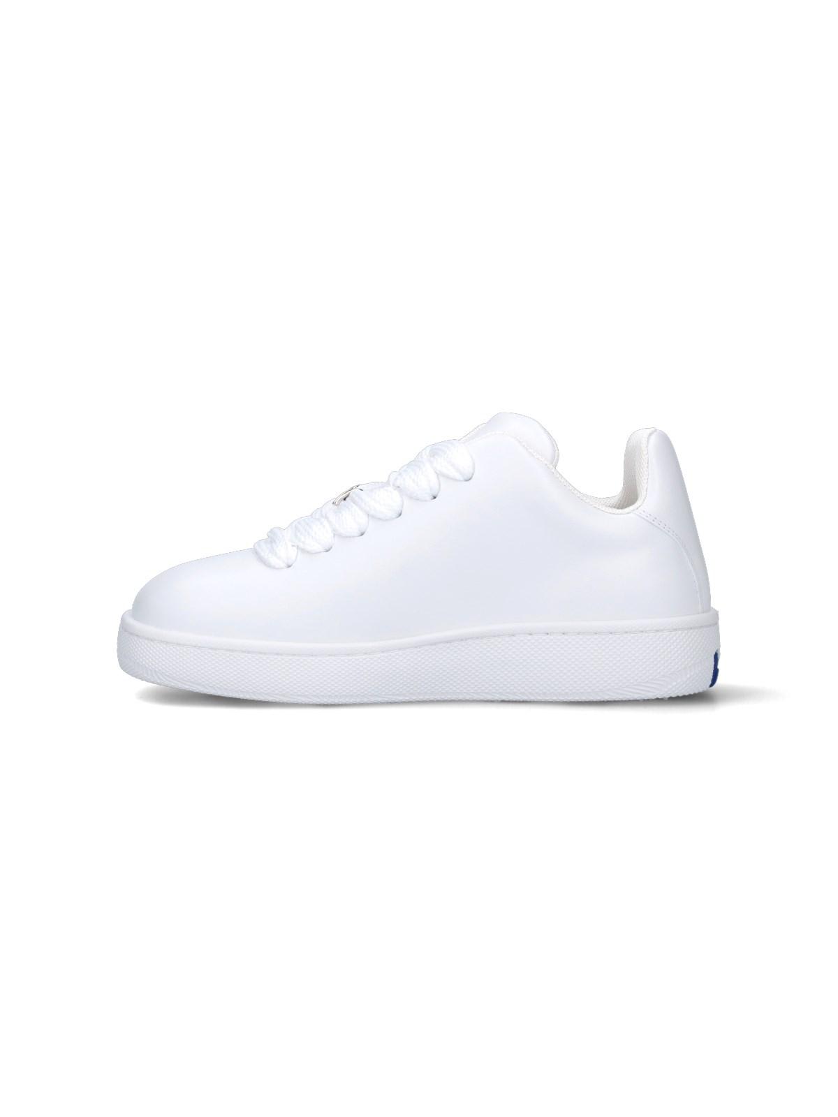 Shop Burberry Box Sneakers In White