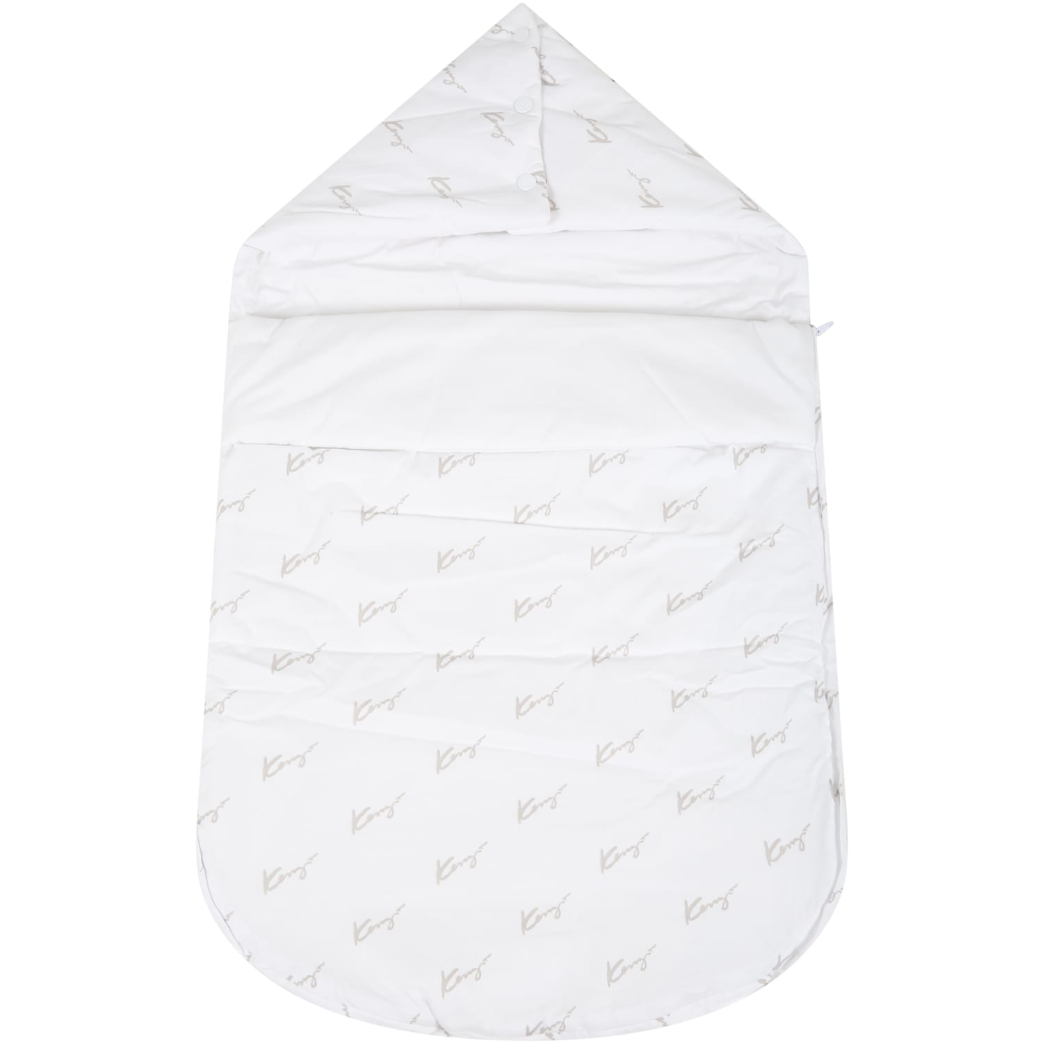 Kenzo Kids White Sleeping Bag For Baby Kids With Logos