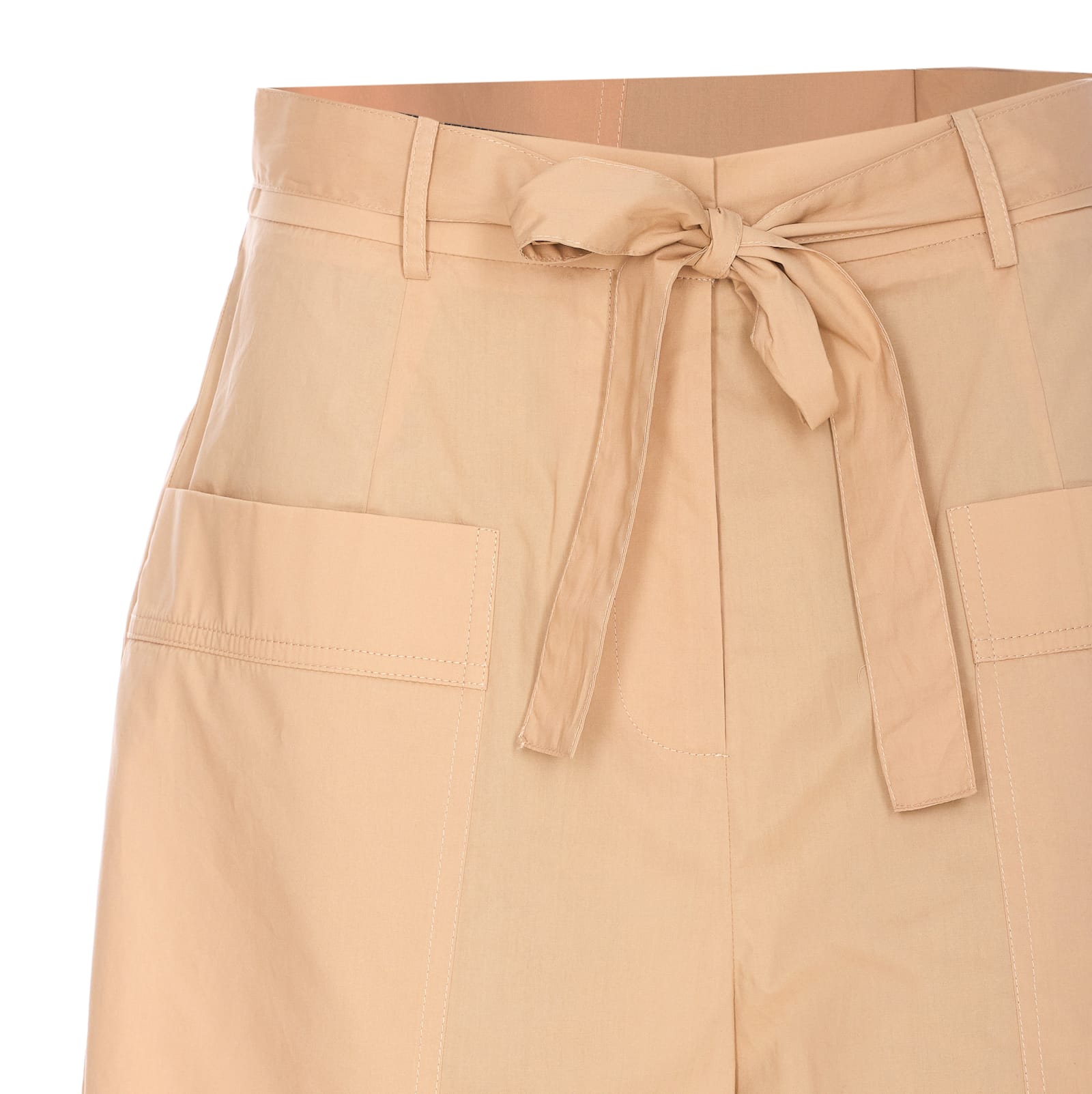 Liu •jo Belted Utility Shorts In Beige