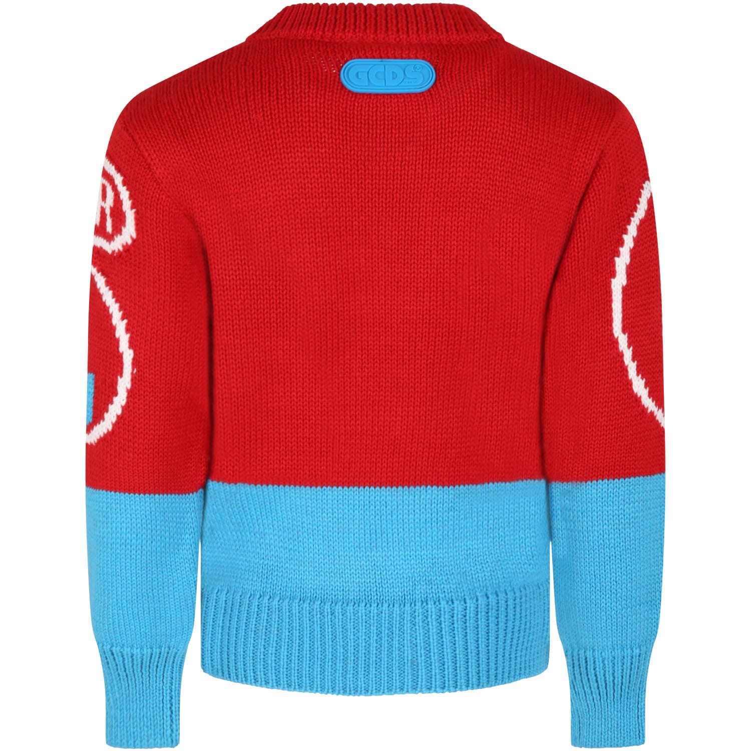 Shop Gcds Mini Red Sweater For Kids With White Logo In Rosso