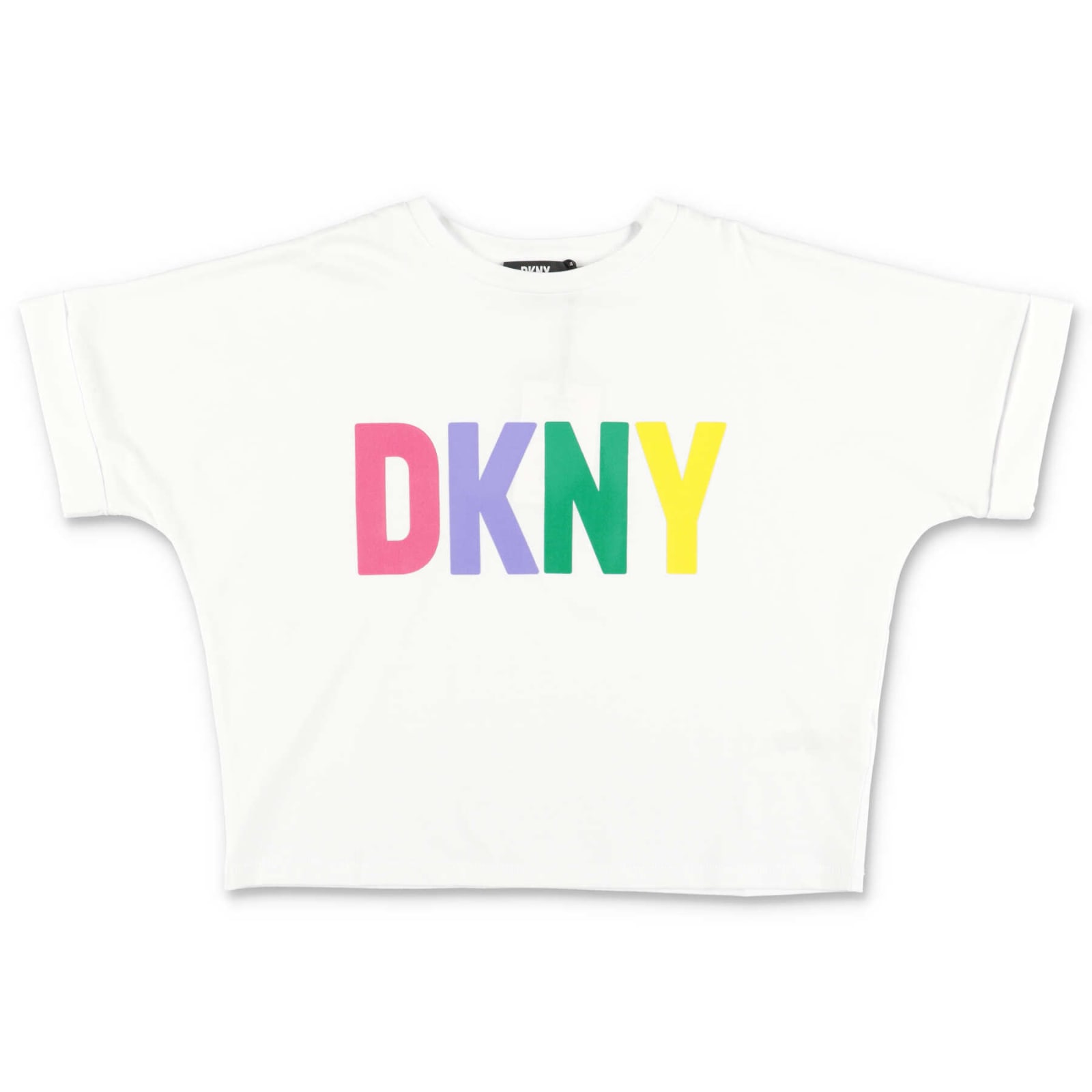 Dkny T-shirt Over Bianca In Jersey Di Cotone