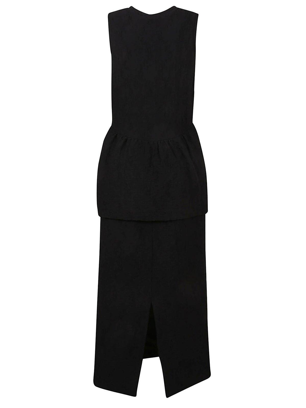Shop Jil Sander Sleeveless Midi Dress In Black