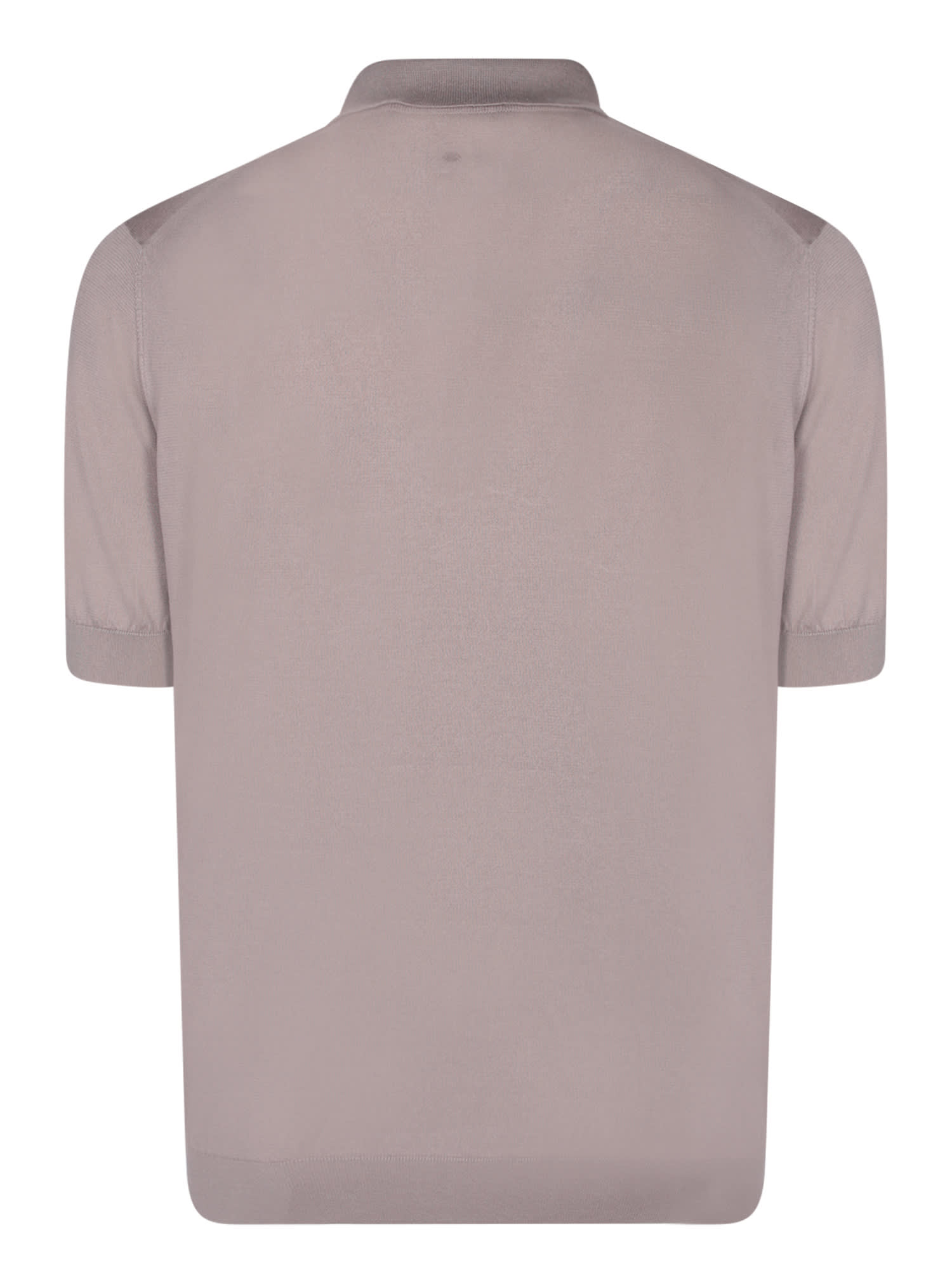 Shop Lardini Jersey Taupe Polo Shirt In Beige