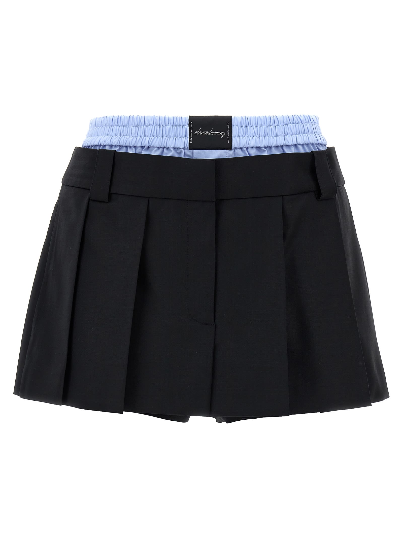 Shop Alexander Wang Prestyled Pleated Skort In Black