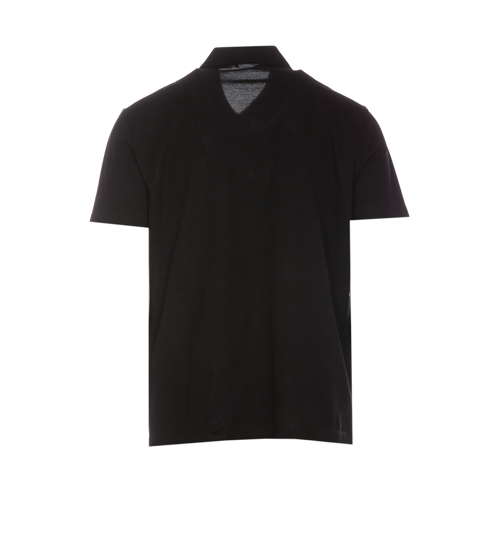 Shop Versace Embroidered Medusa Polo T-shirt In Black