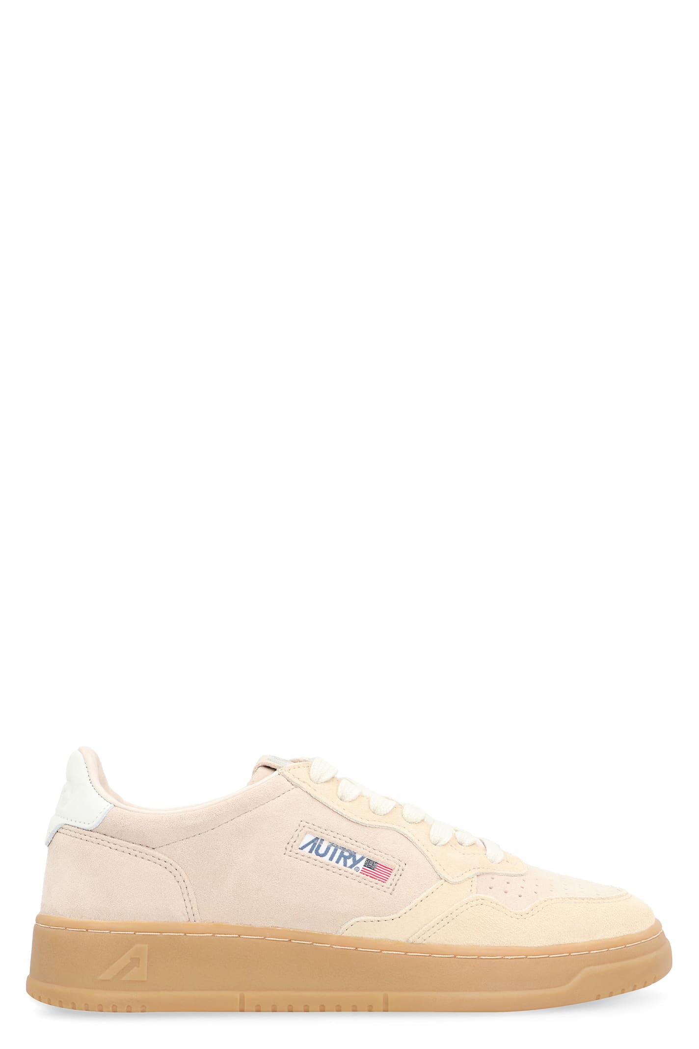 Shop Autry Medalist Suede Sneakers In Beige