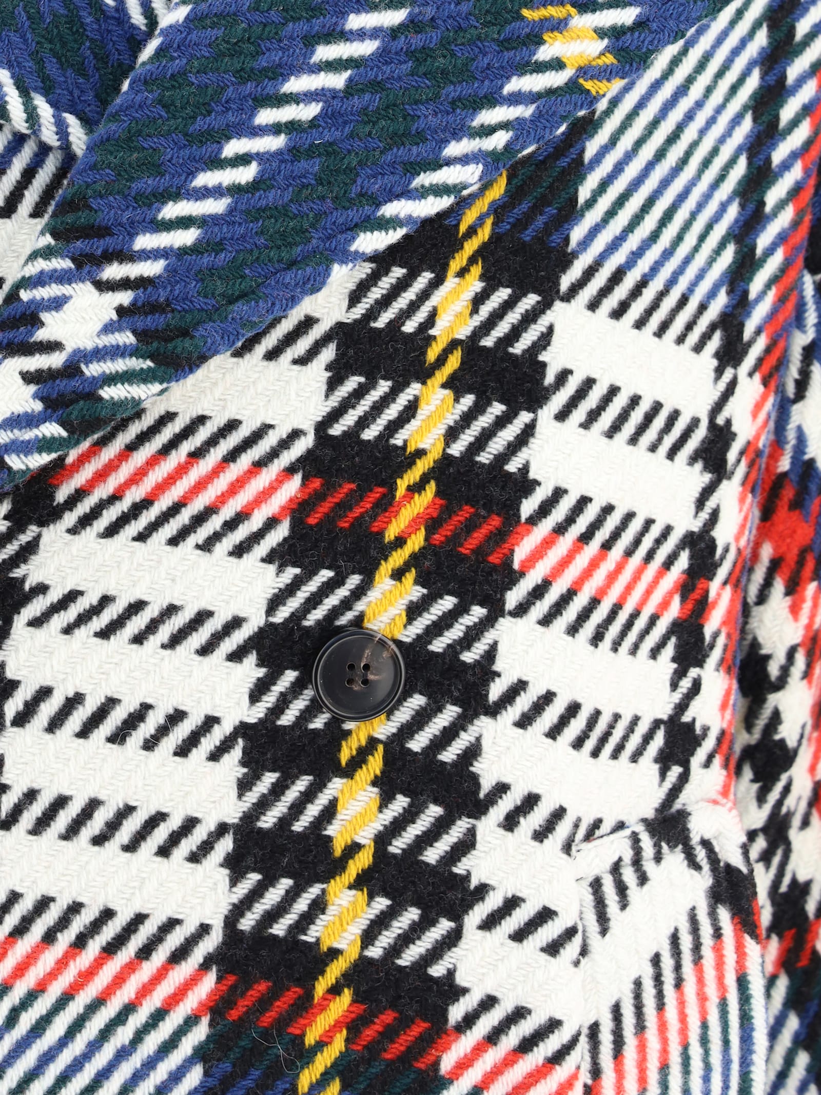 Sara Roka Checked Double-breasted Coat In Gold