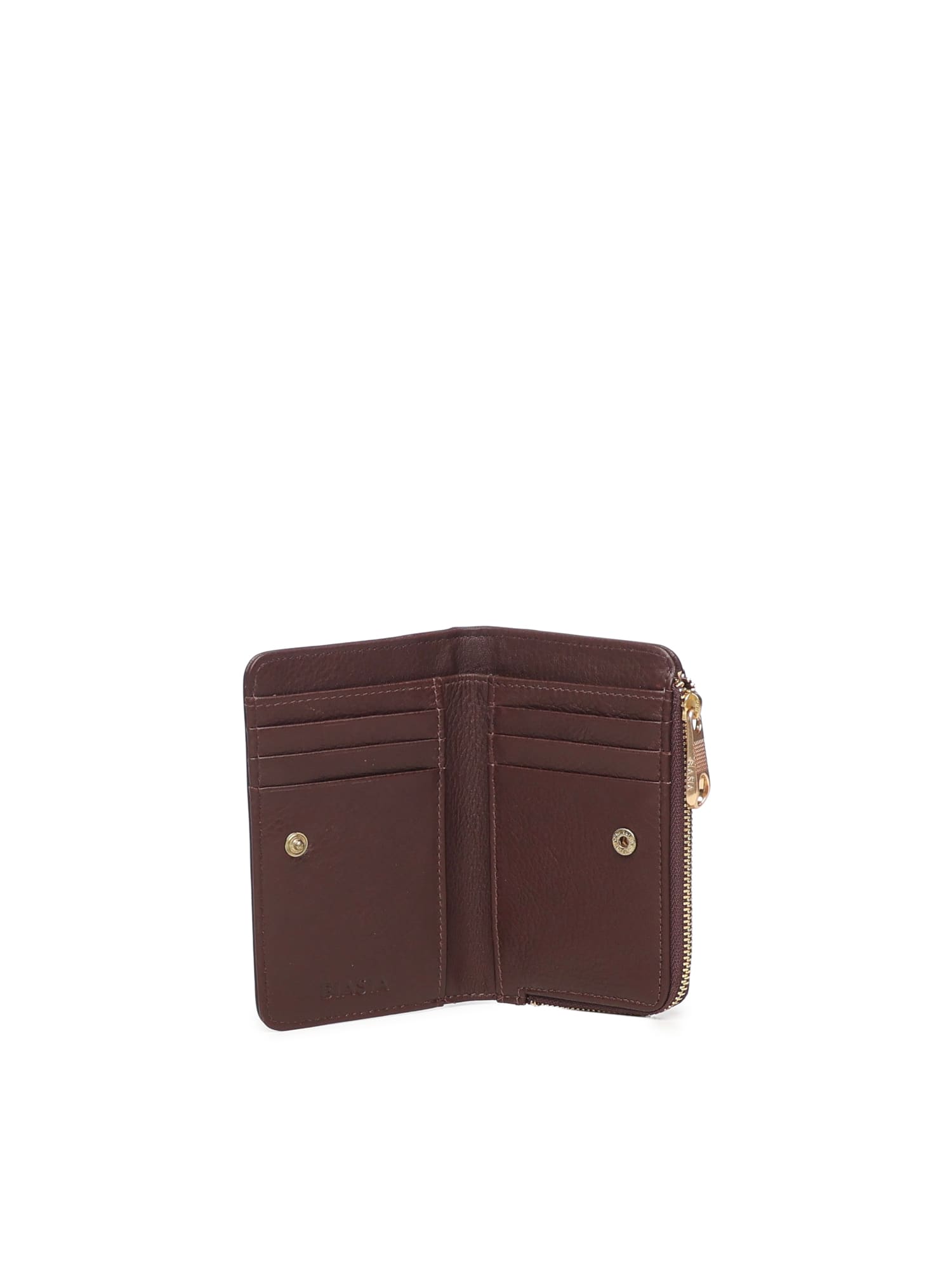 Biasia Leather Wallet With Logo In Brown