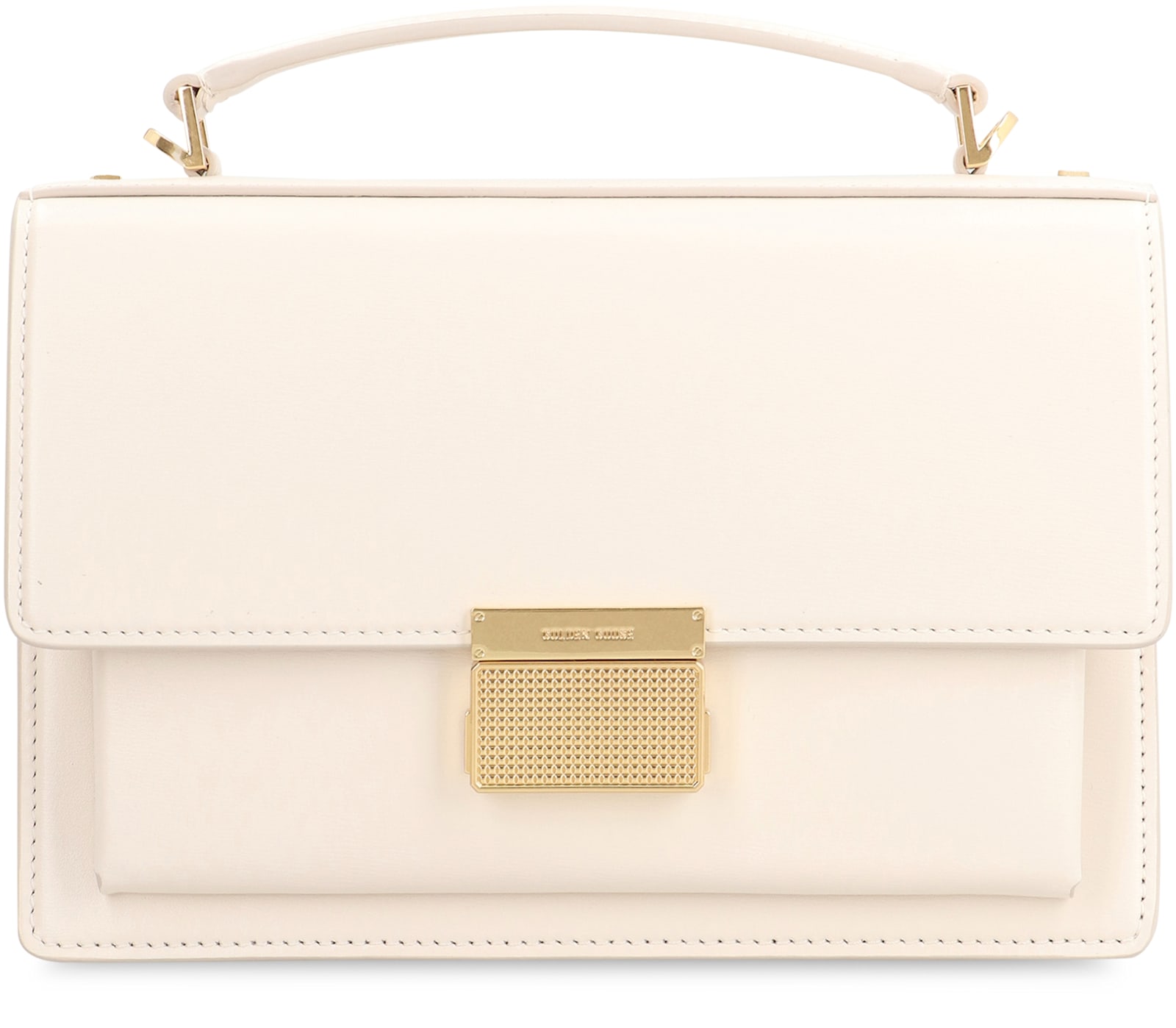 Golden Goose Venezia Flap Leather Crossbody Bag In White