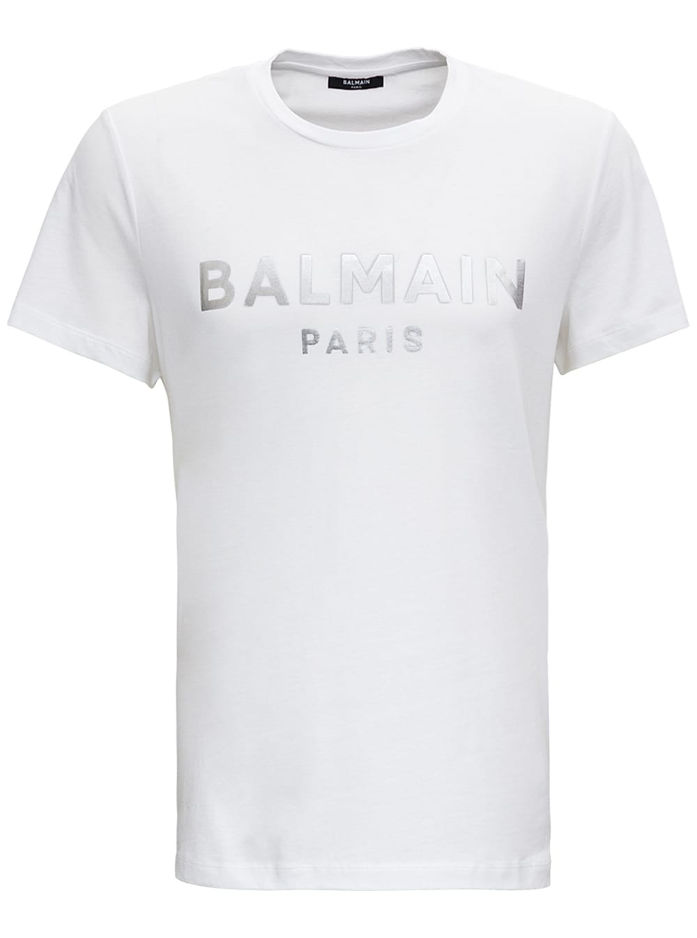 Balmain Cotton T-shirt With Laminated Logo Print
