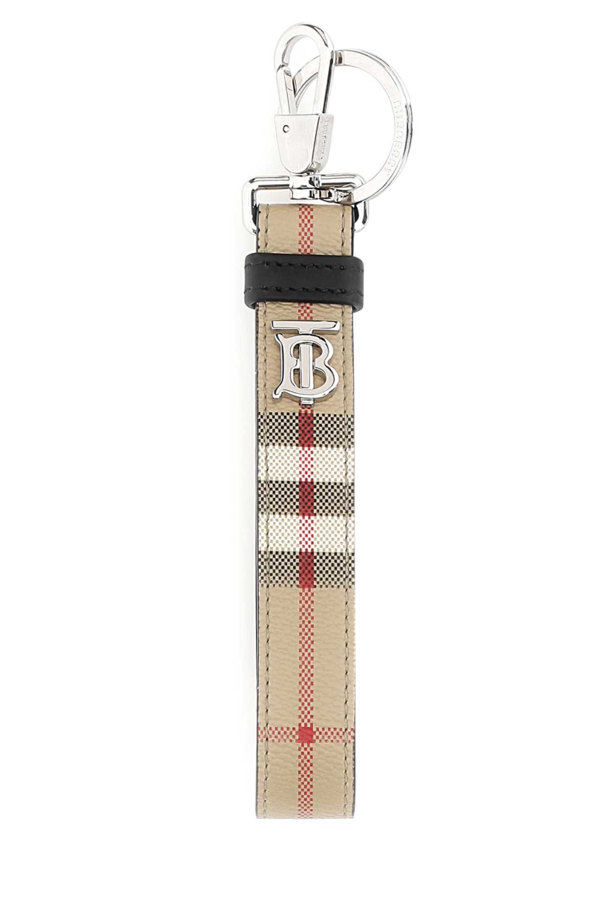 Burberry Printed E-canvas Keyring In Multi