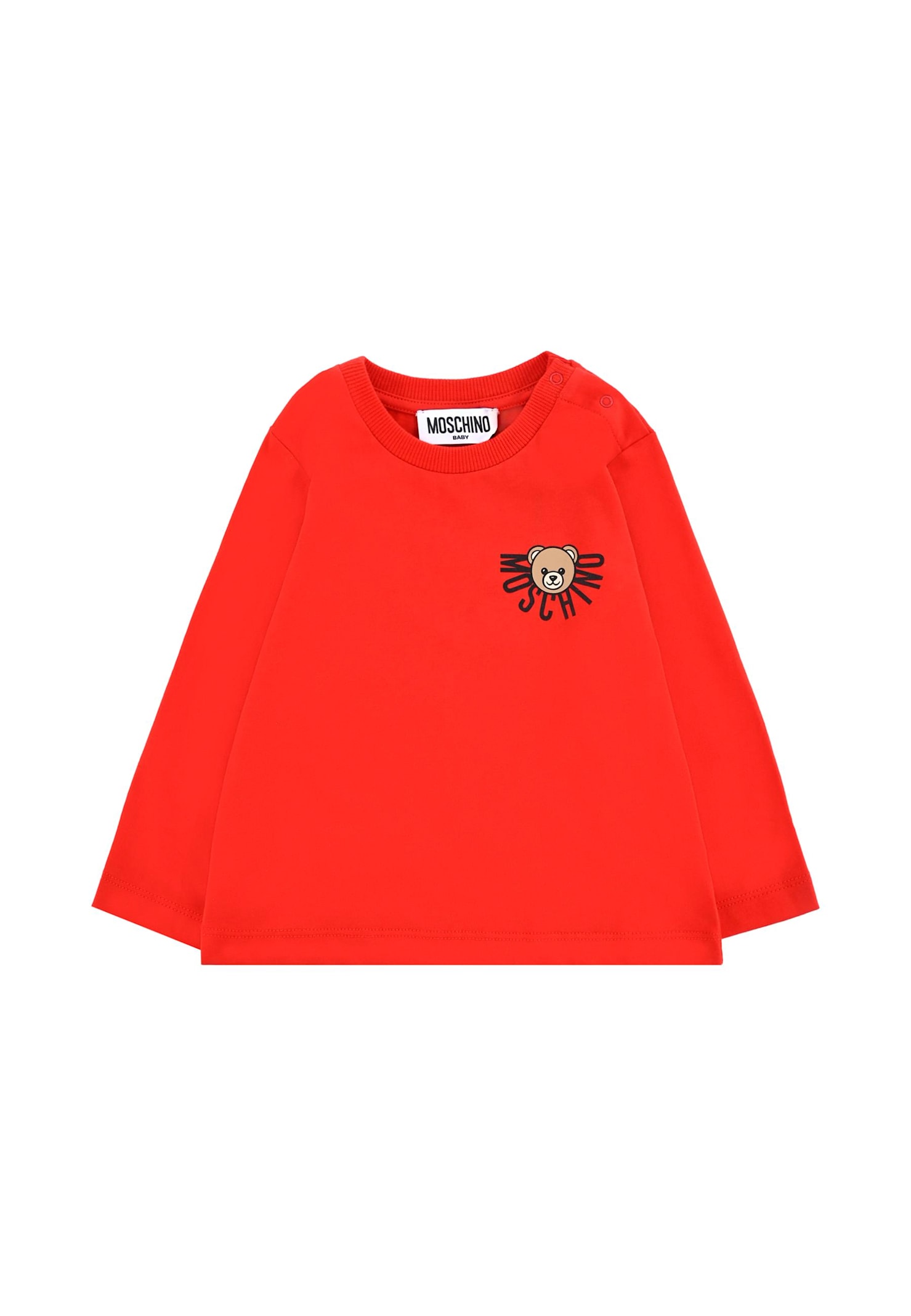 Moschino Red T-shirt For Babykids With Teddy Bear In Red