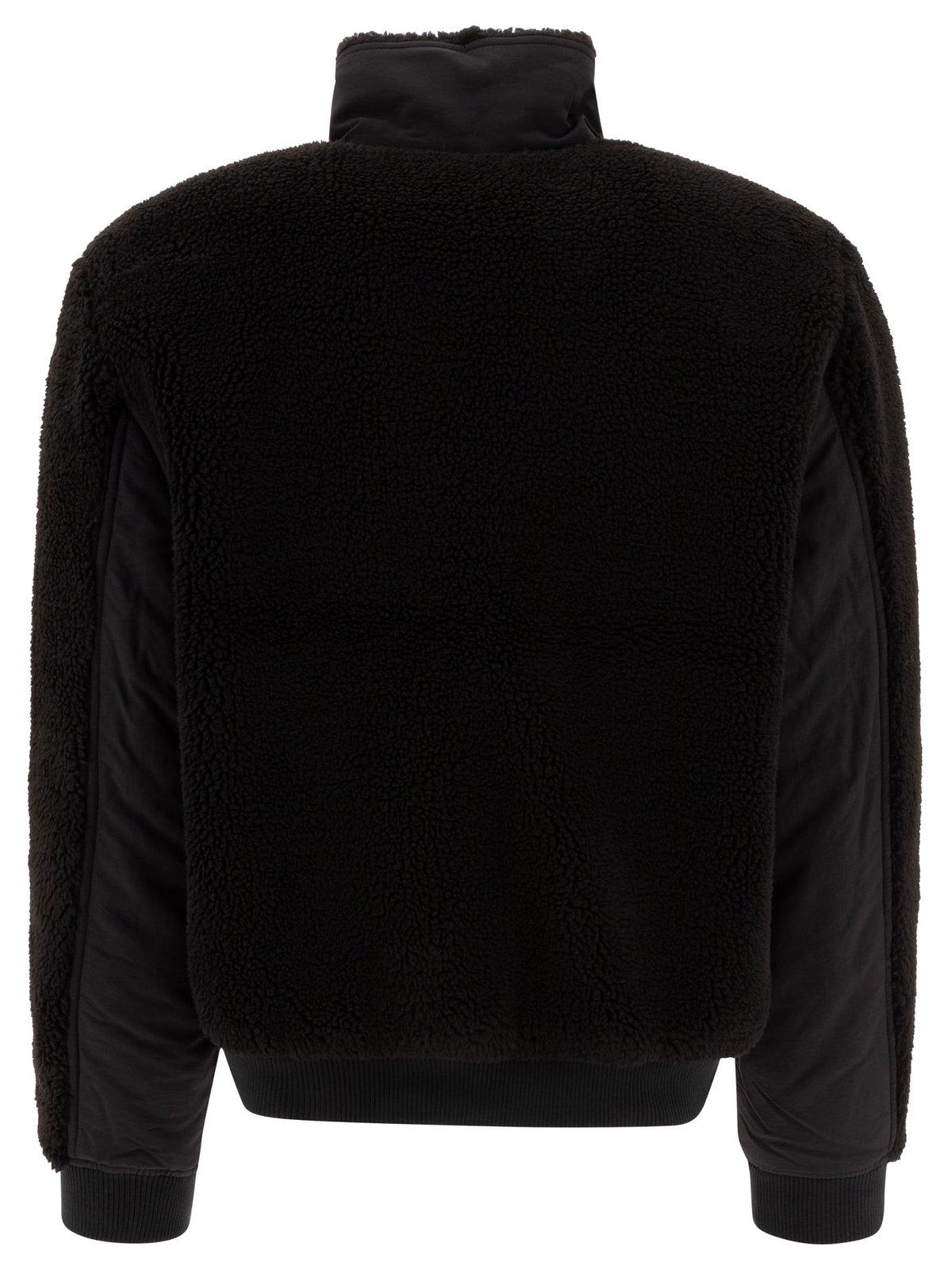 Shop Maison Kitsuné Flash Fox Patch Zipped Fleece Jacket In Black