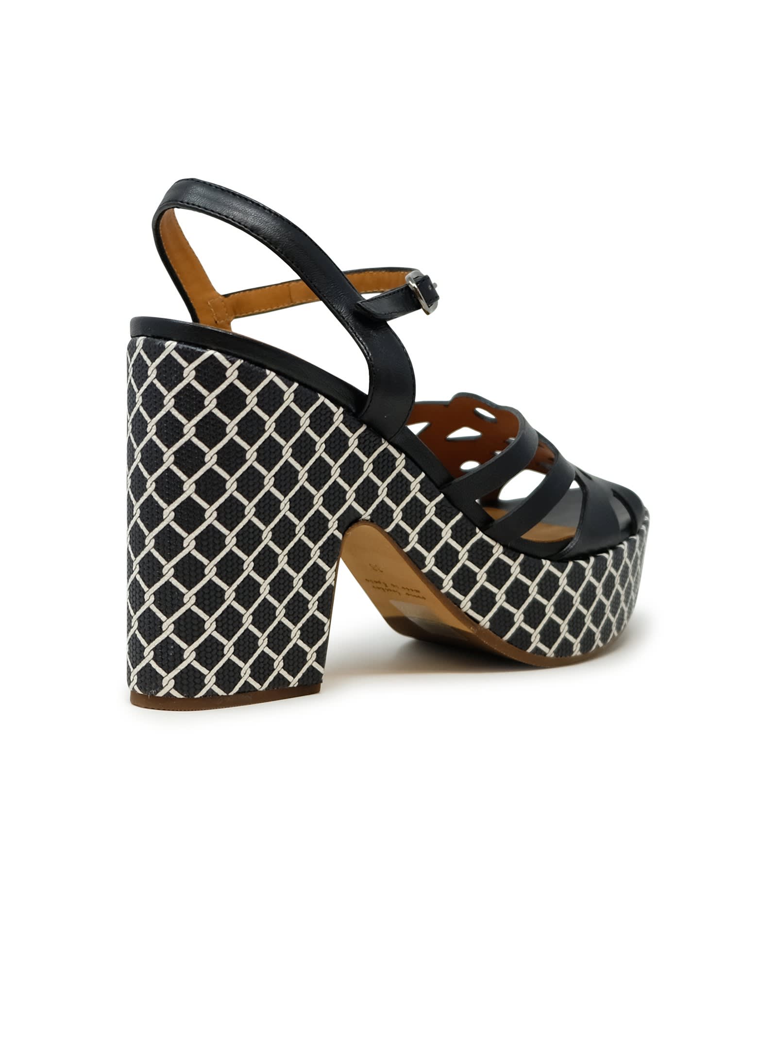 Shop Chie Mihara Black Leather Jelele Sandals