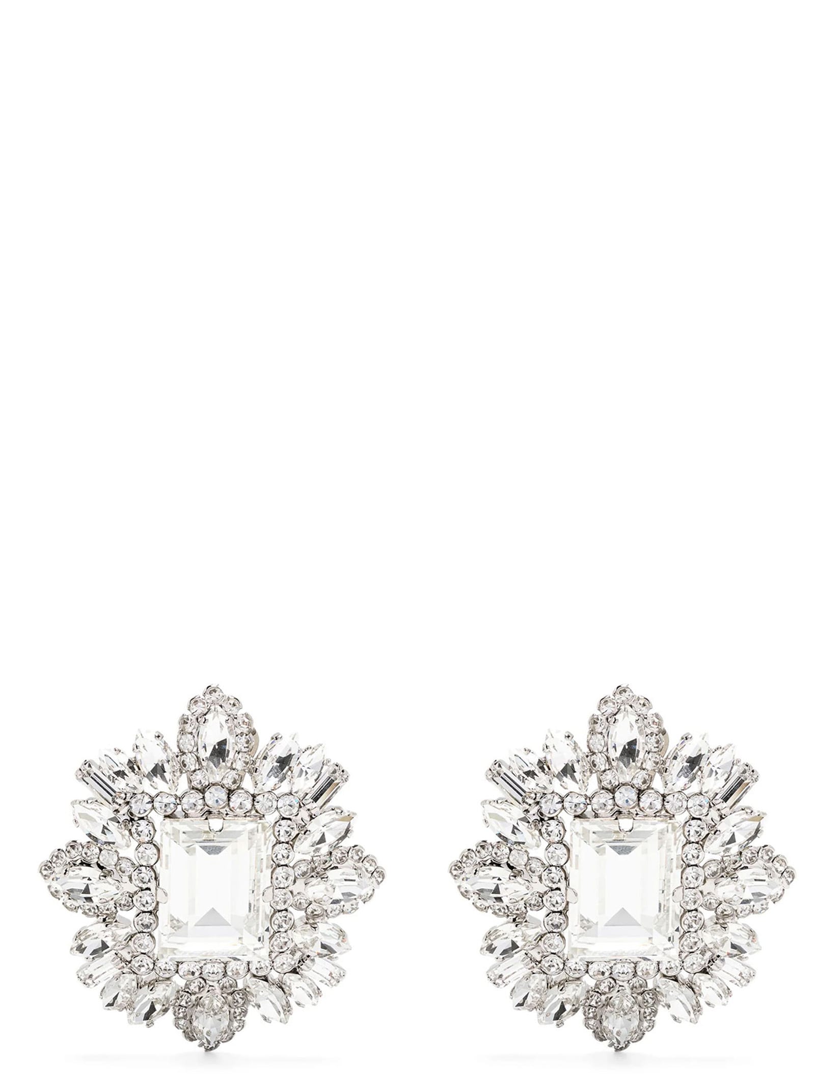 Alessandra Rich Crystal Earrings In Silver