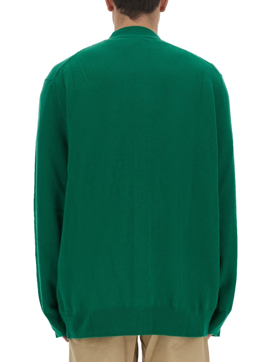 Shop Comme Des Garçons Shirt Wool Cardigan In Green