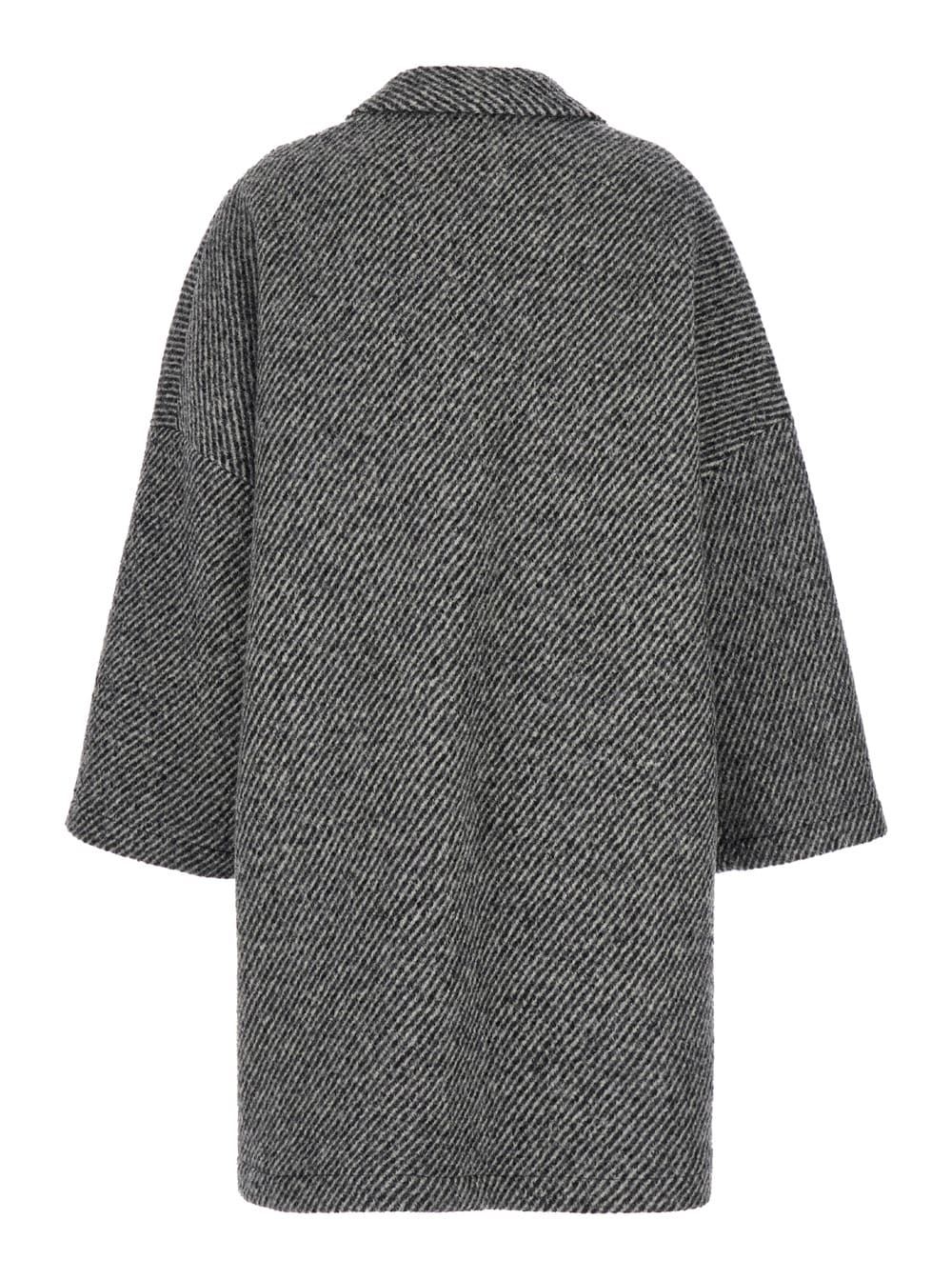 Shop Semicouture Grey Coat With Concealed Closure In Wool Woman